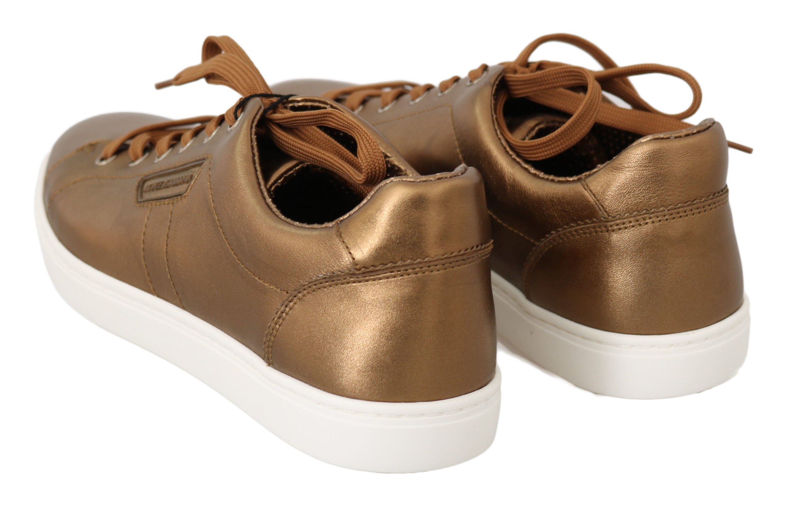 Dolce &amp; Gabbana Gold Leather Men's Casual Sneakers