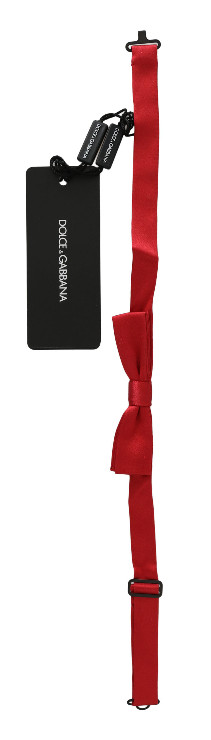 Dolce &amp; Gabbana Red 100% Silk Slim Adjustable Neck Papillon Bow Tie