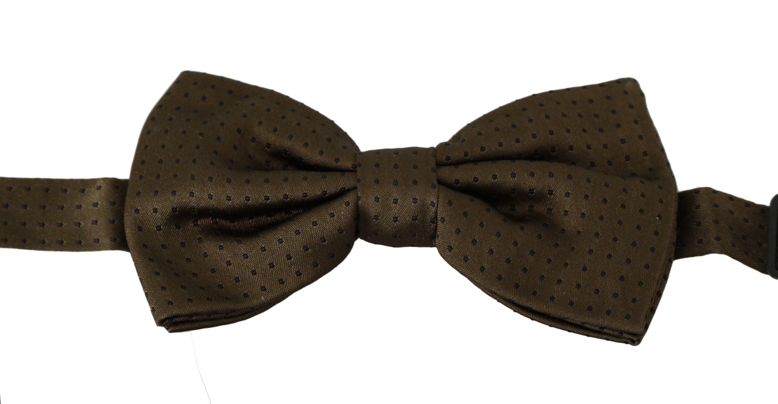 Dolce &amp; Gabbana Brown Polka Dots Silk Adjustable Neck Papillon Men Bow Tie