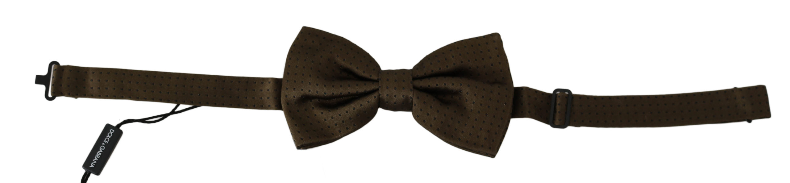 Dolce &amp; Gabbana Brown Polka Dots Silk Adjustable Neck Papillon Men Bow Tie