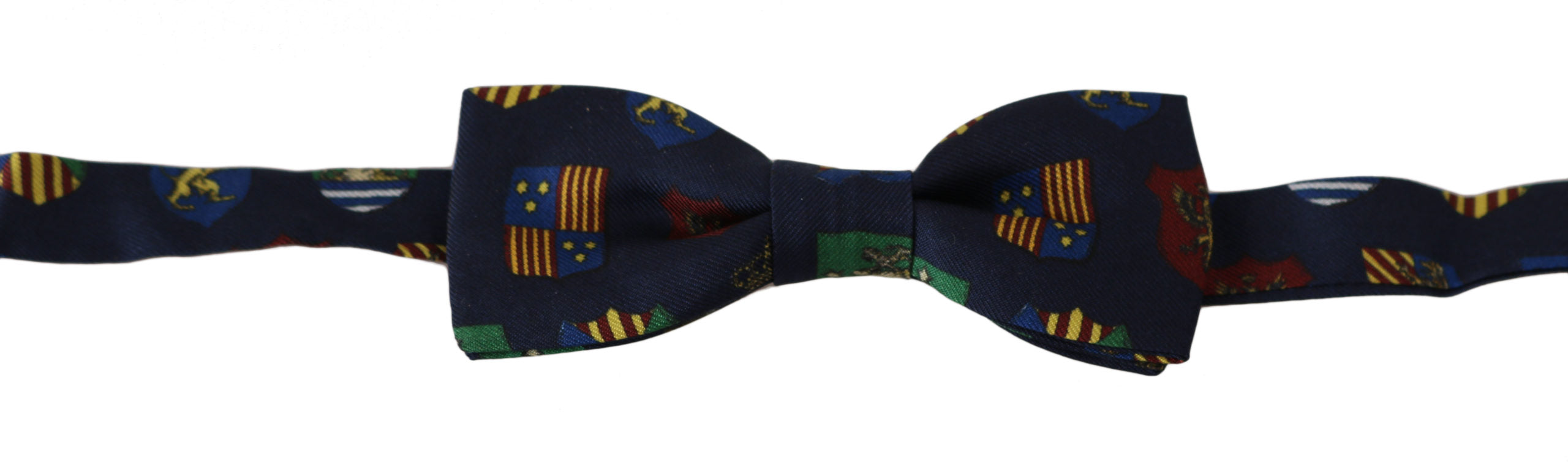 Dolce &amp; Gabbana Blue Flags 100% Silk Adjustable Neck Papillon Men Bow Tie