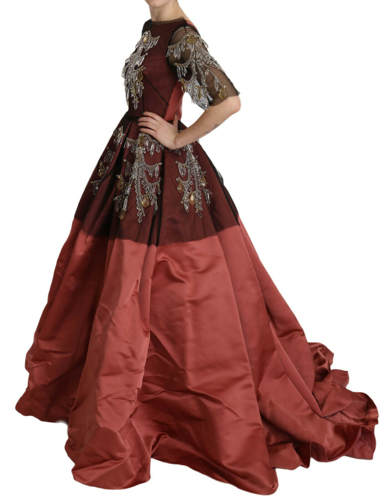 Dolce & Gabbana Kristall-Kronleuchter Seide Prinzessin Kleid Kleid