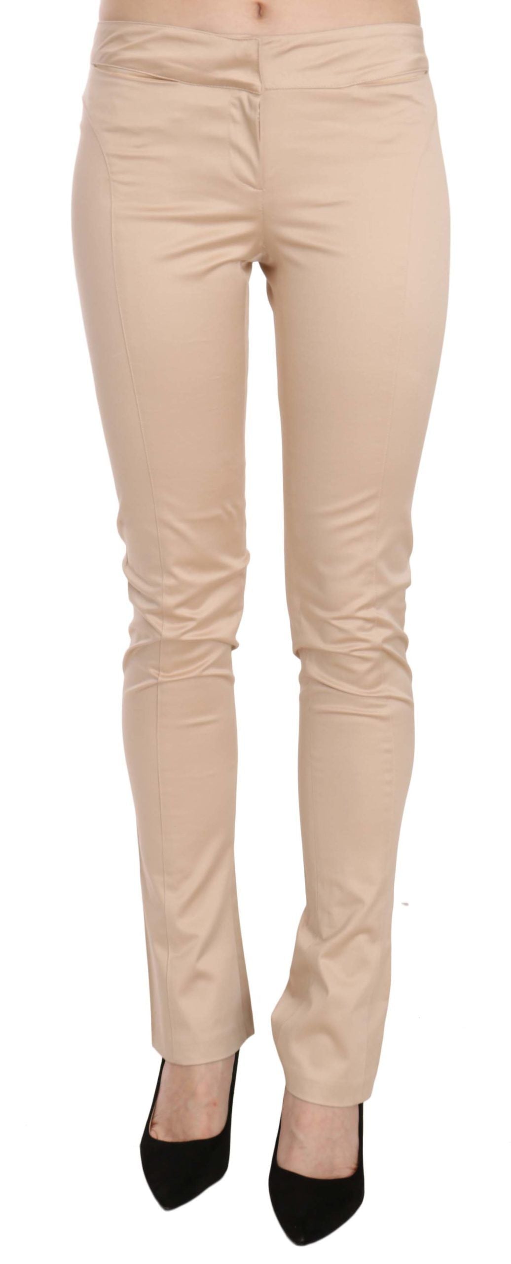 Just Cavalli Creme Niedrige Taille Skinny Formal Hose Hose