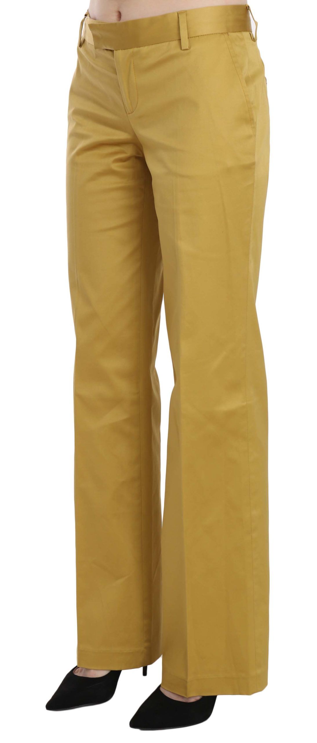 Just Cavalli mustard yellow straight formal trousers