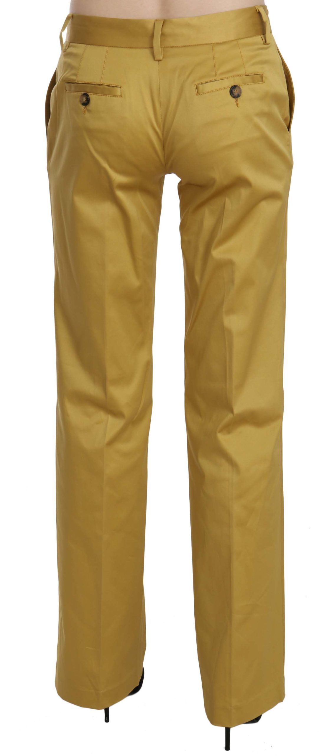 Just Cavalli mustard yellow straight formal trousers