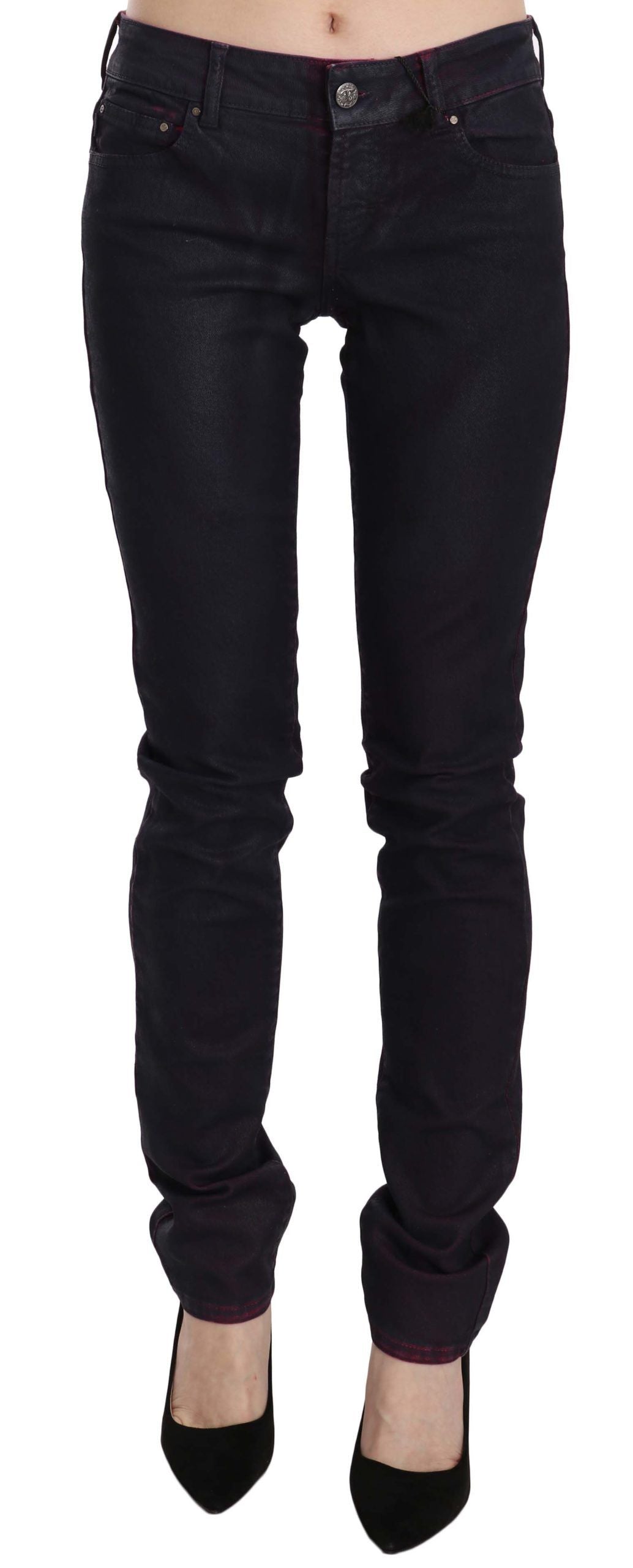 Just Cavalli Schwarze Skinny-Denim-Hose aus Baumwolle mit niedriger Taille