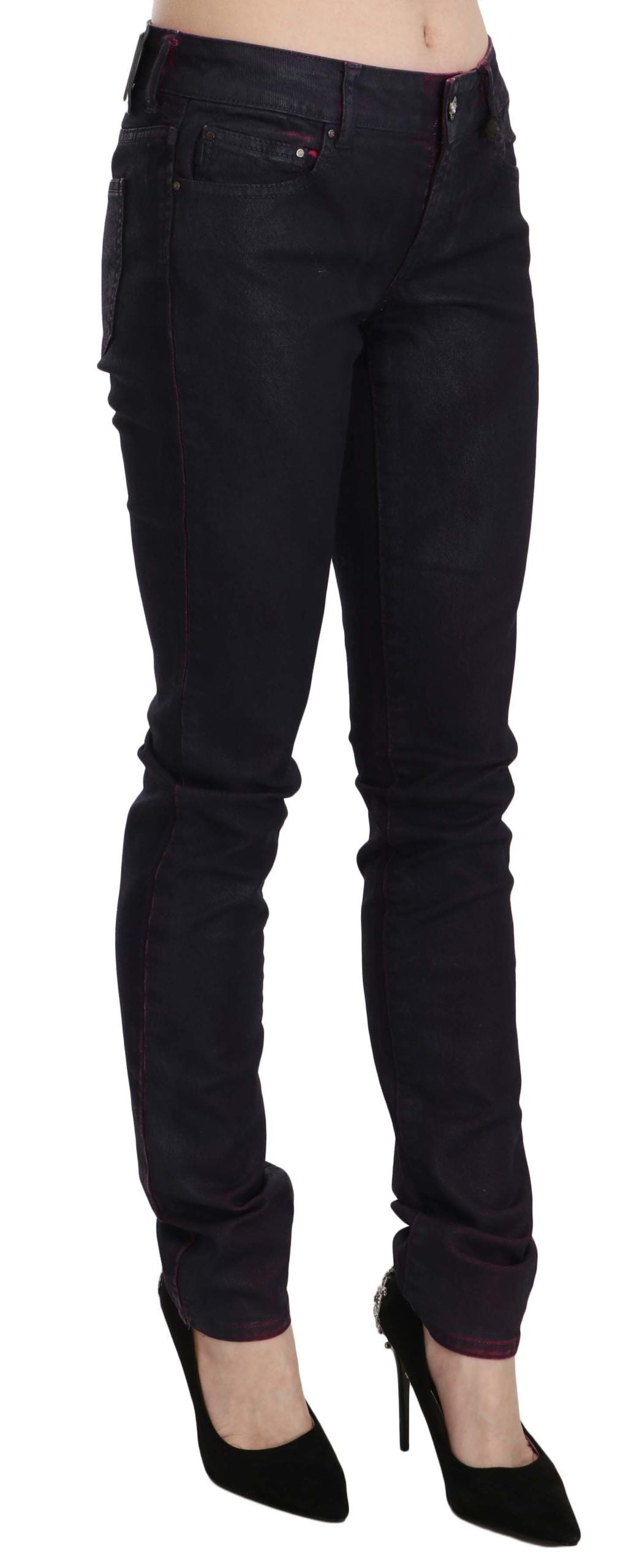 Just Cavalli black low-waisted skinny denim trousers in cotton