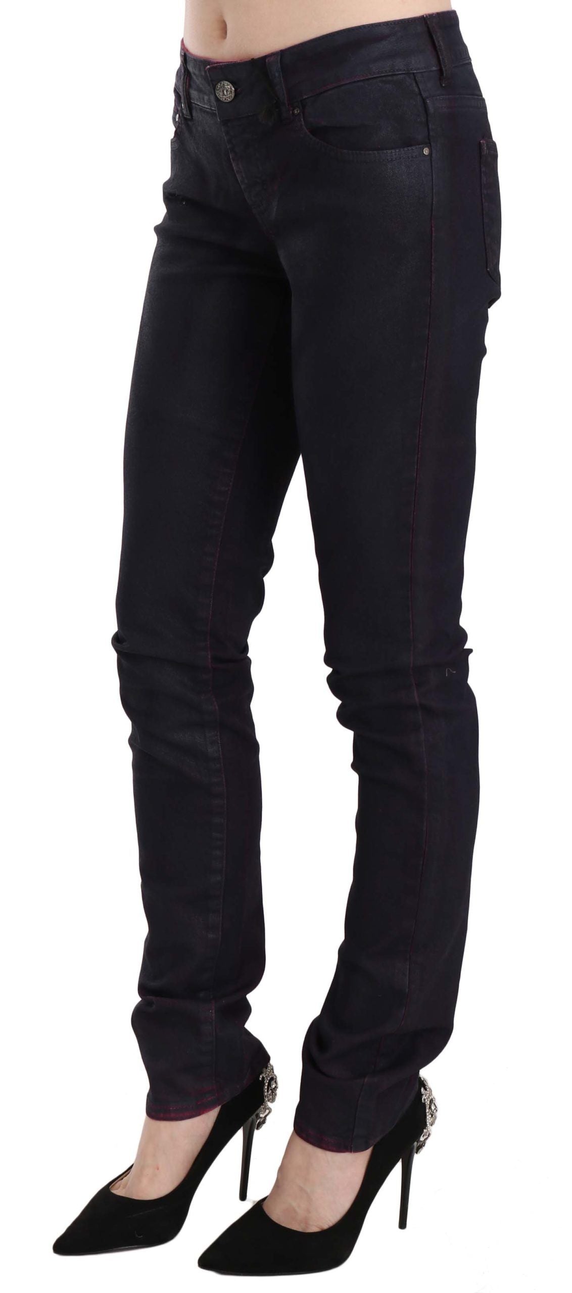 Just Cavalli black low-waisted skinny denim trousers in cotton