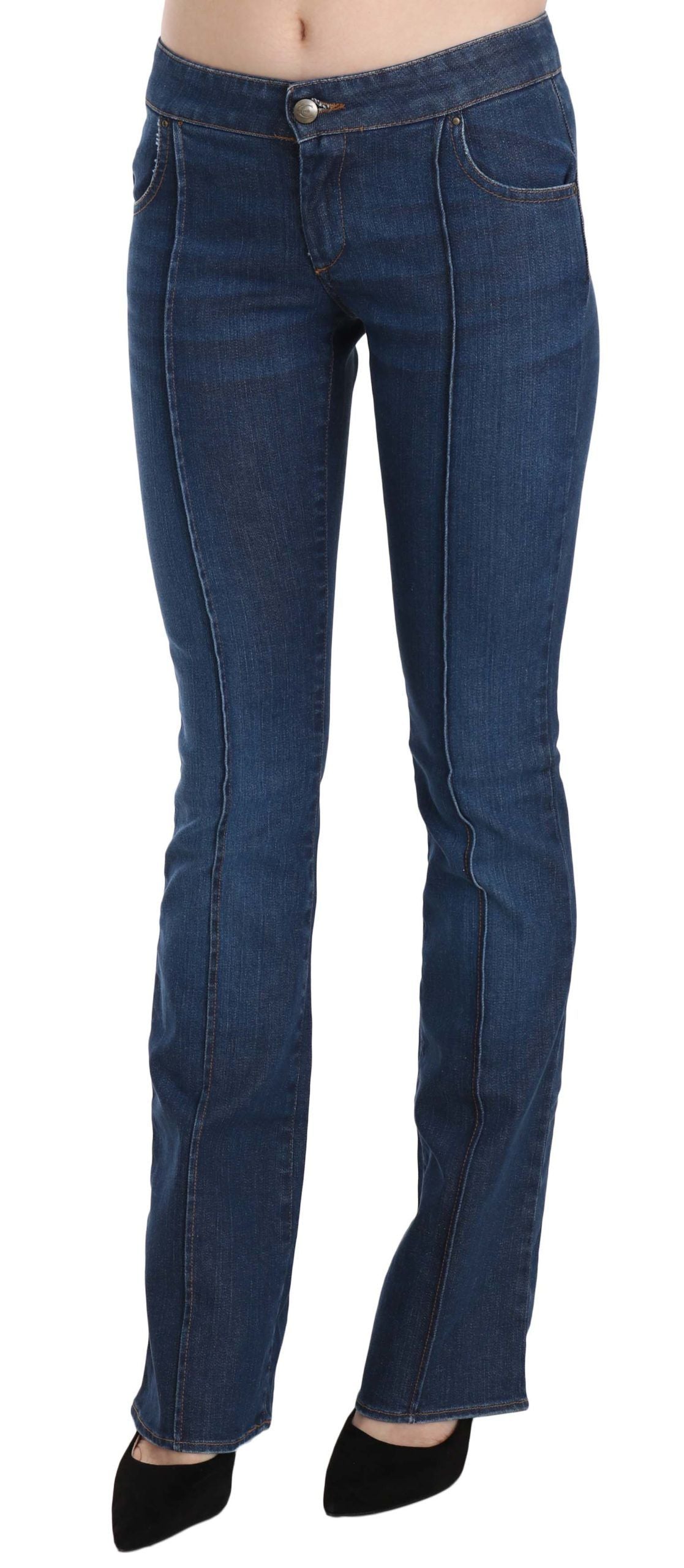 Just Cavalli Blue Boot Cut Low Waist Denim Pants Jeans