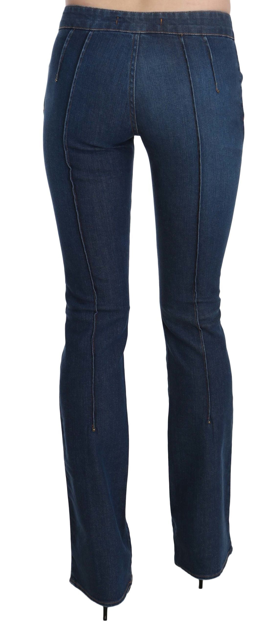 Just Cavalli Blue Boot Cut Low Waist Denim Pants Jeans