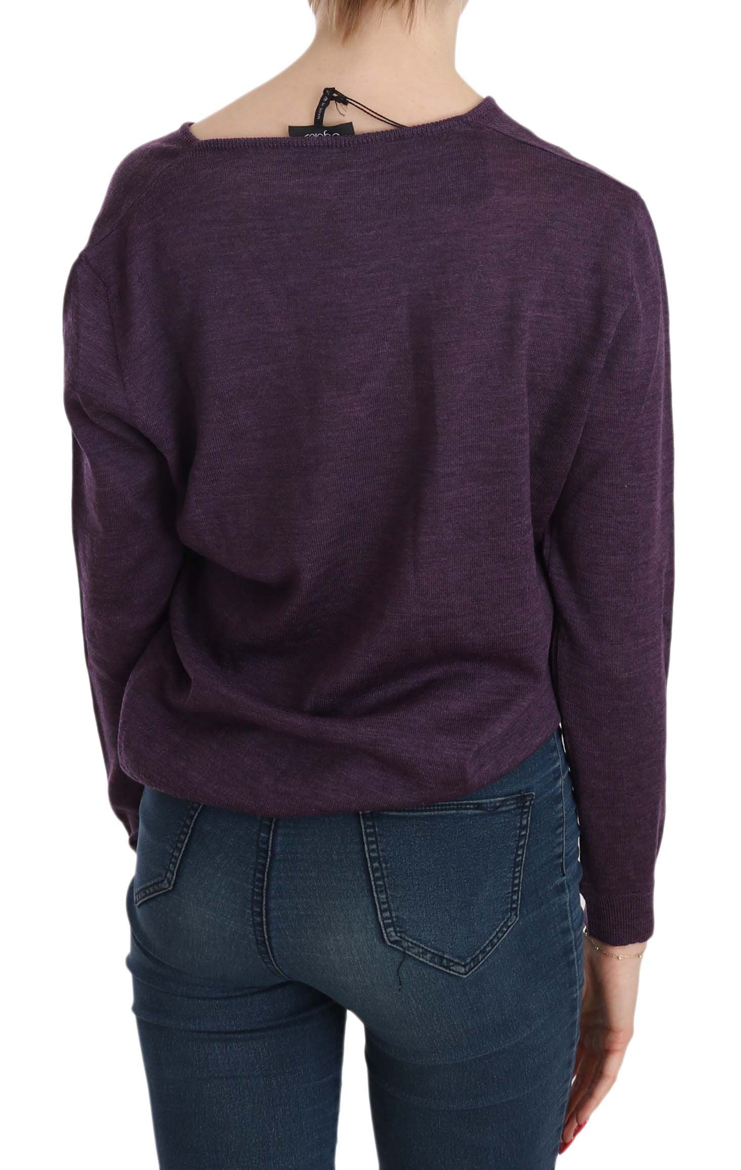 BYBLOS Purple V-neck Long Sleeve Sweater Top