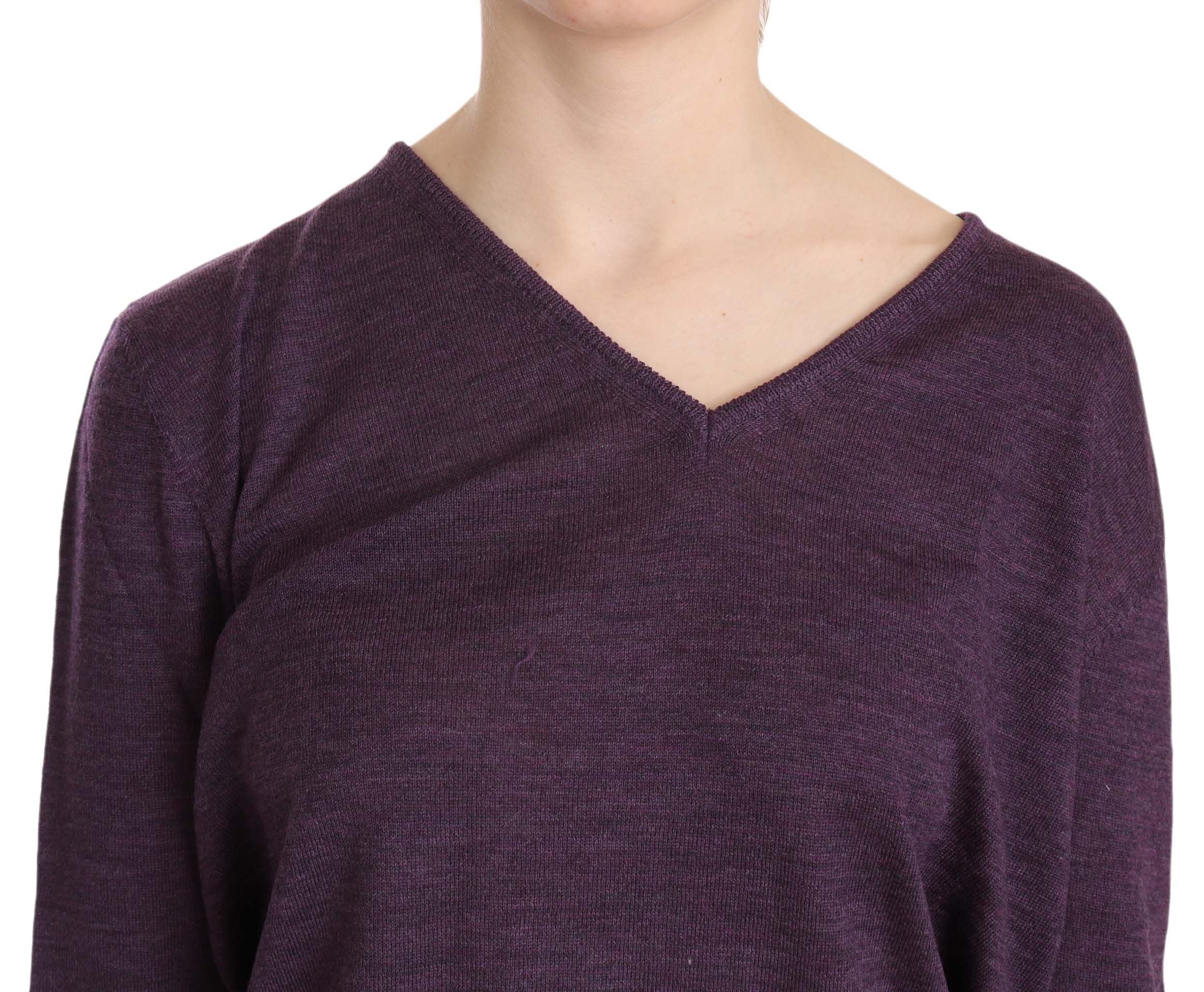 BYBLOS Purple V-neck Long Sleeve Sweater Top