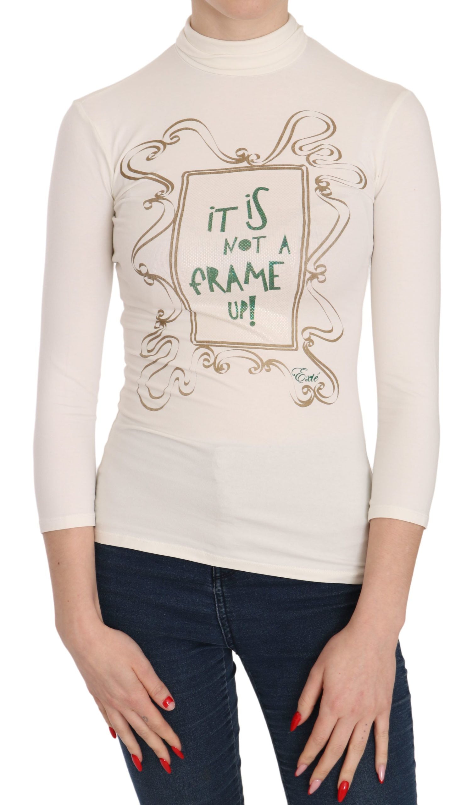 Exte Rundhalsausschnitt It Is Not A Frame Up! Bluse mit Druck
