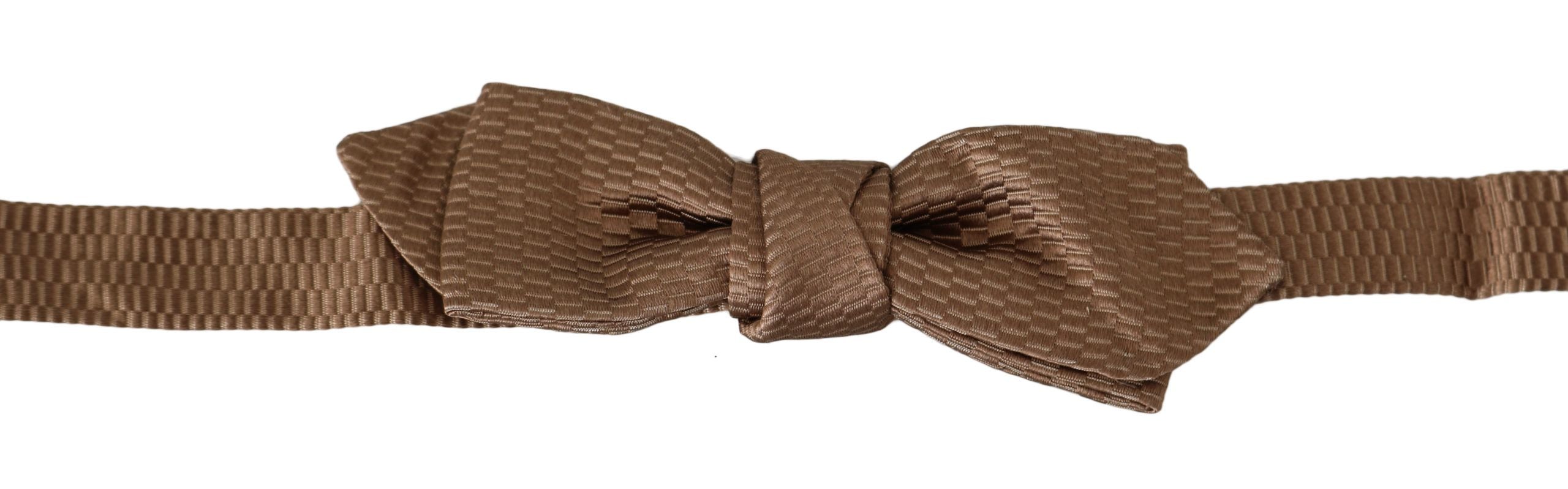 Dolce &amp; Gabbana Men Brown Gold Adjustable Neck Papillon Bow Tie