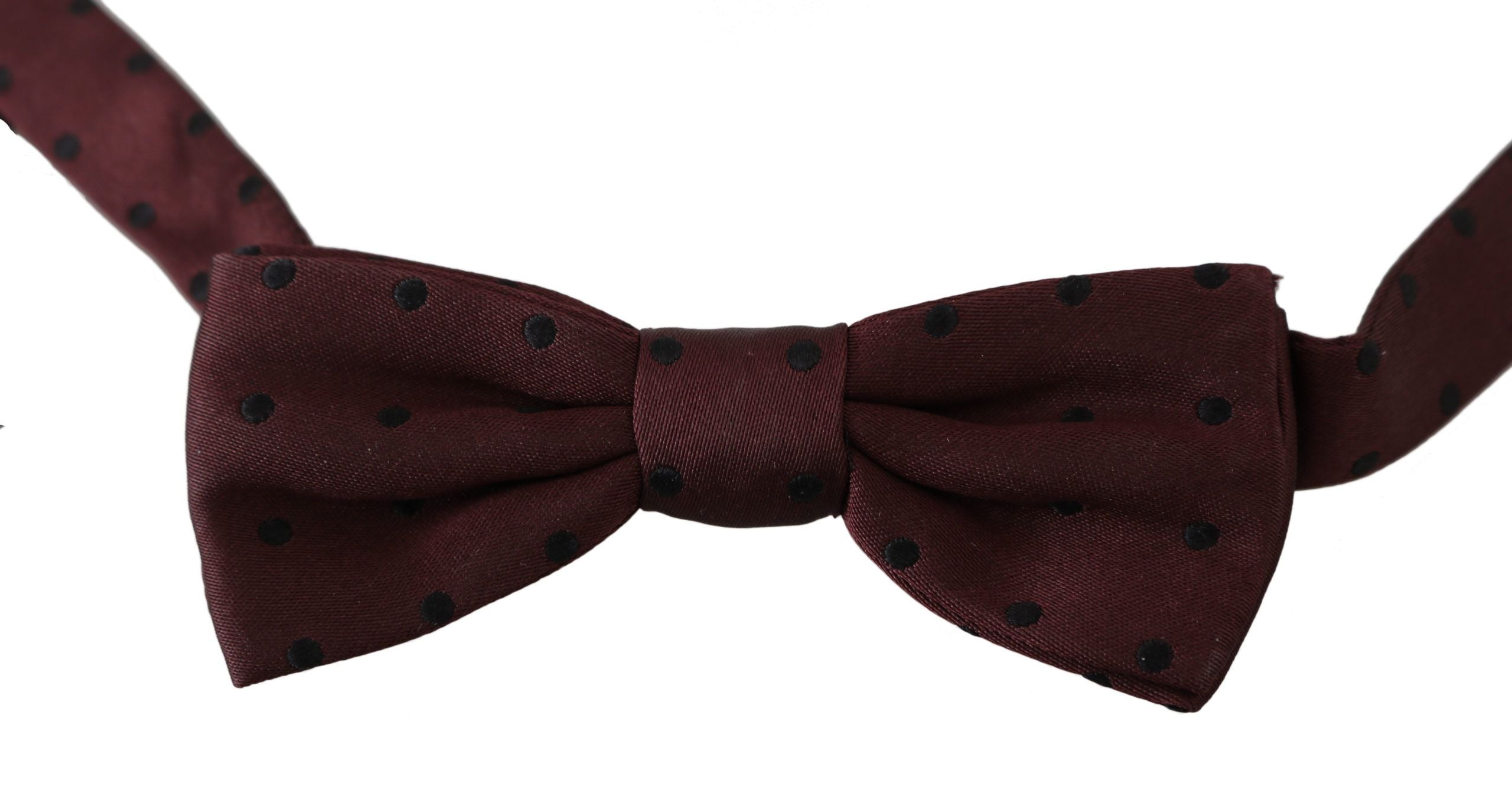 Dolce &amp; Gabbana purple polka dot silk papillon bow tie with adjustable neck