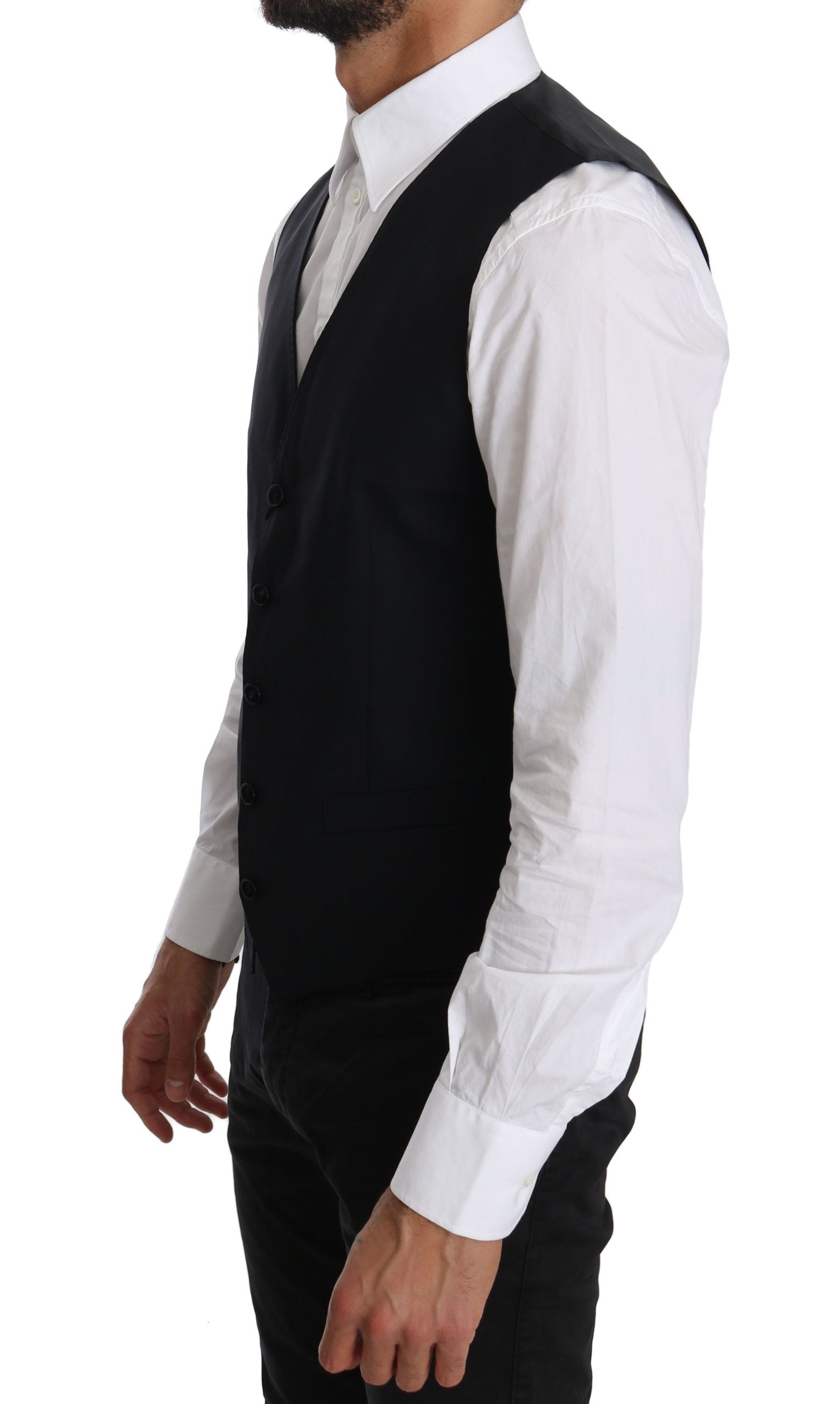 Dolce & Gabbana Blaue Wollweste Formal Gilet Vest