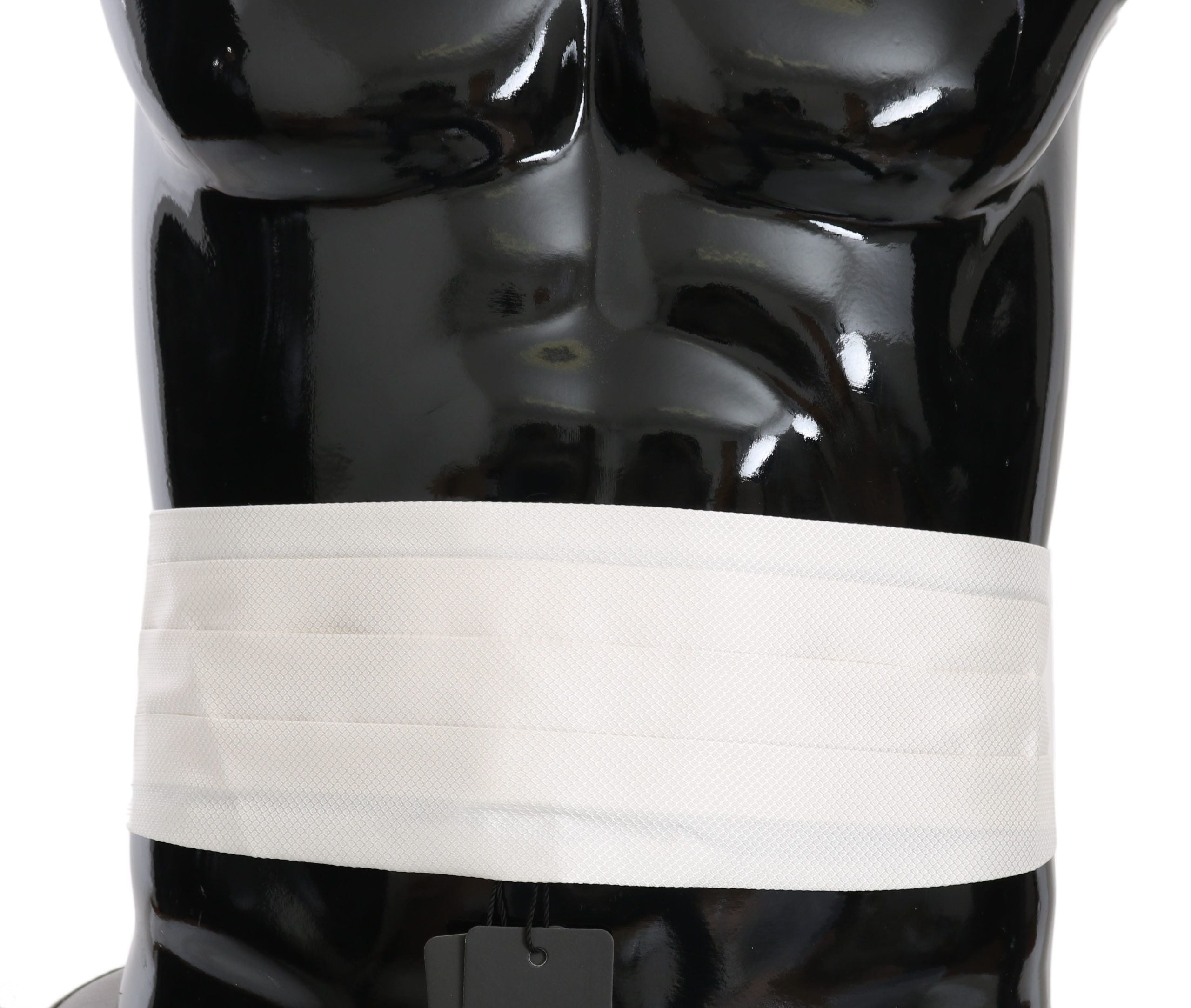 Dolce & Gabbana Weißer Herren Taillengürtel 100% Seide Kummerbund