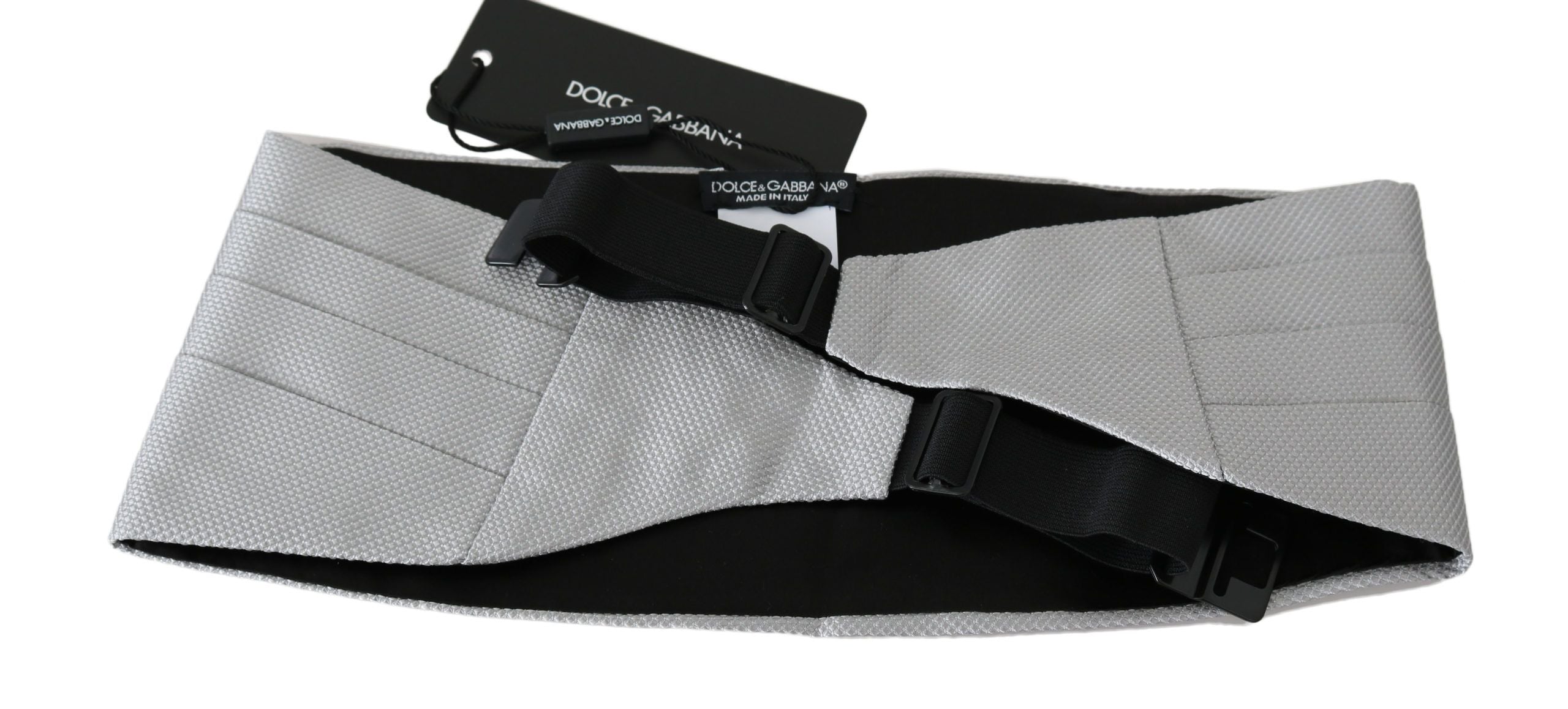 Dolce & Gabbana Grauer Herren Taillengürtel 100% Seide Kummerbund