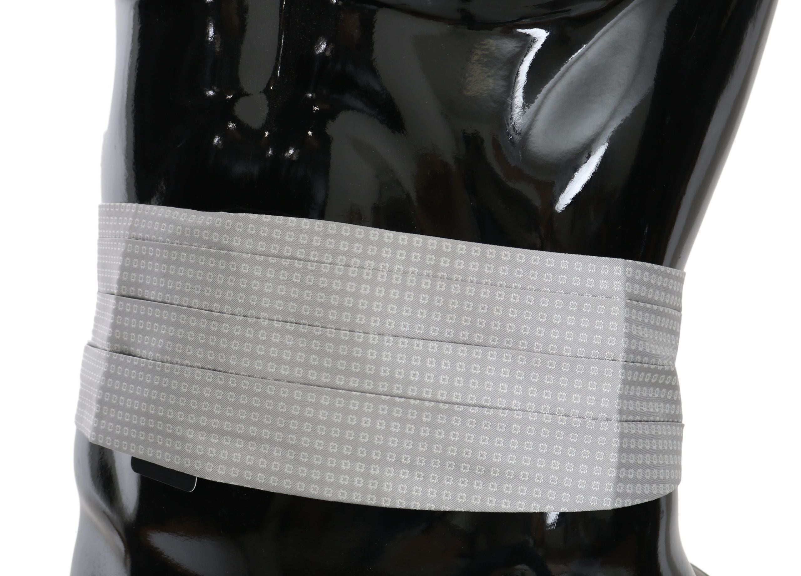 Dolce & Gabbana Grauer gemusterter Taillengürtel Seidenkummerbund