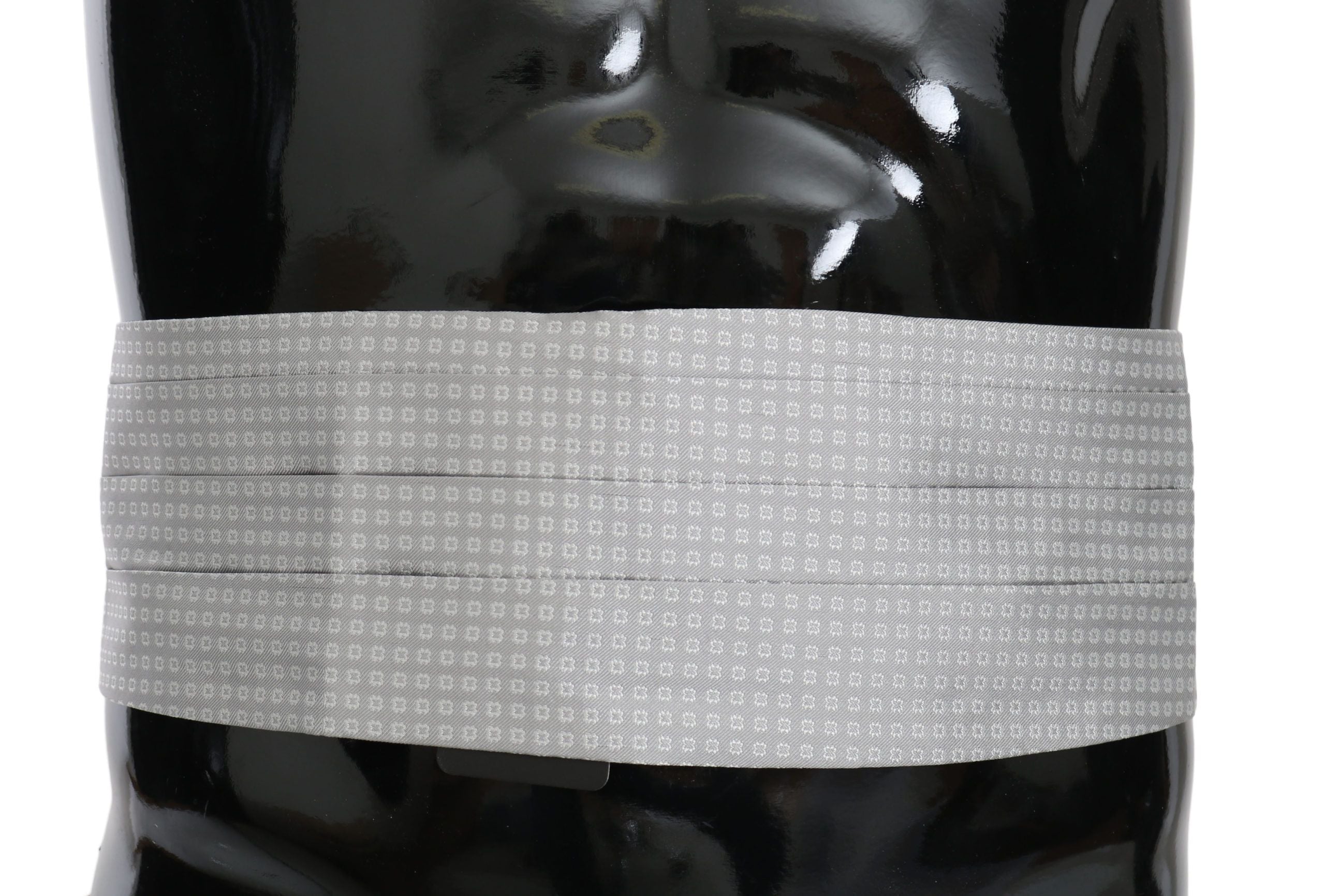 Dolce & Gabbana Grauer gemusterter Taillengürtel Seidenkummerbund