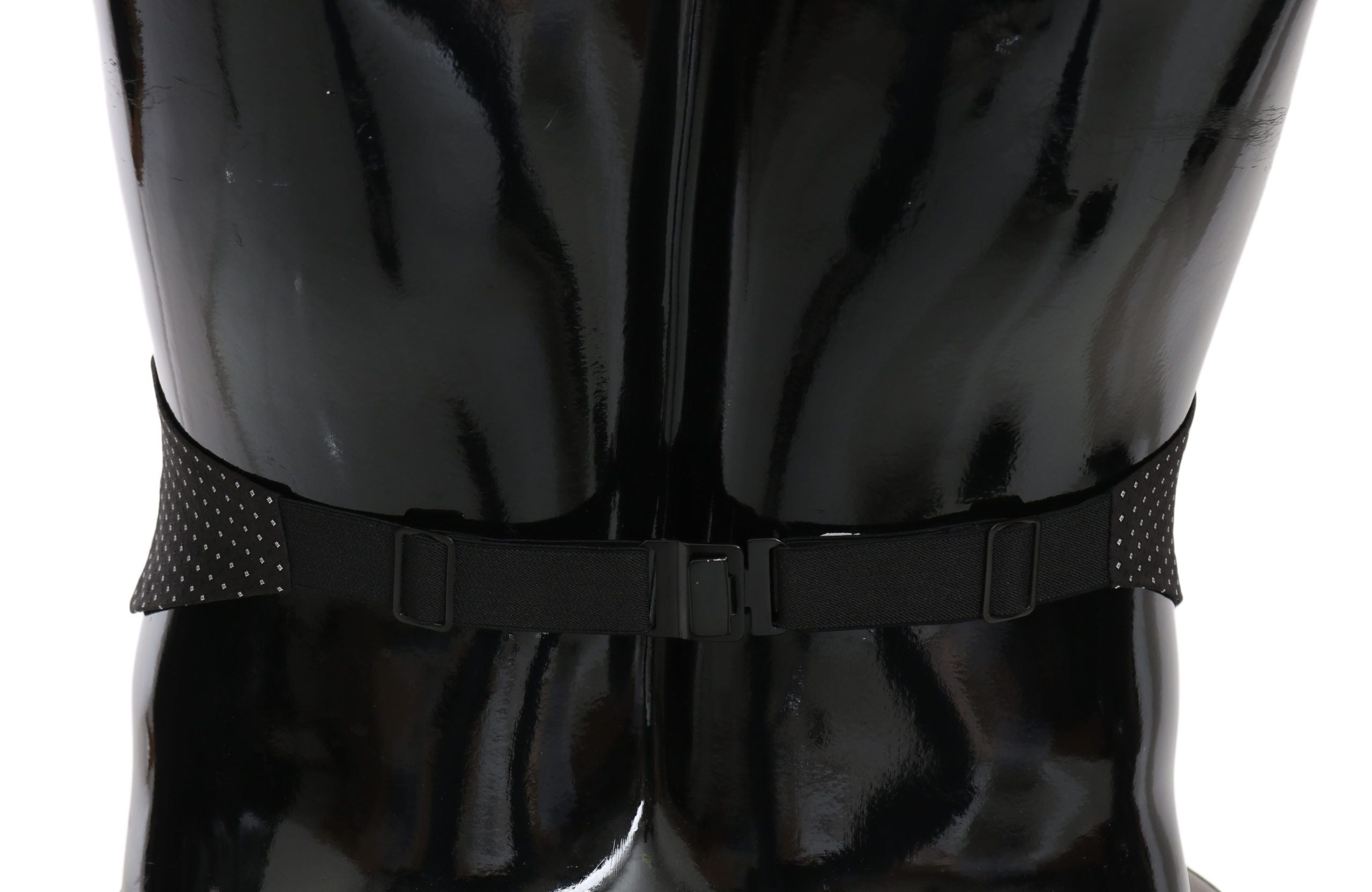 Dolce & Gabbana Schwarzer gepunkteter Taillengürtel Seidenkummerbund