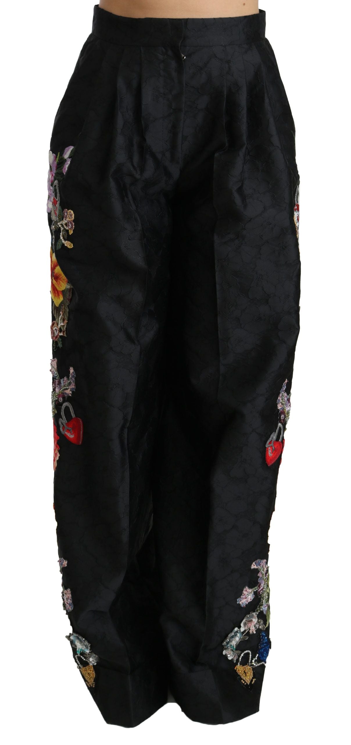 Dolce &amp; Gabbana Elegant high waist wide leg trousers with floral print