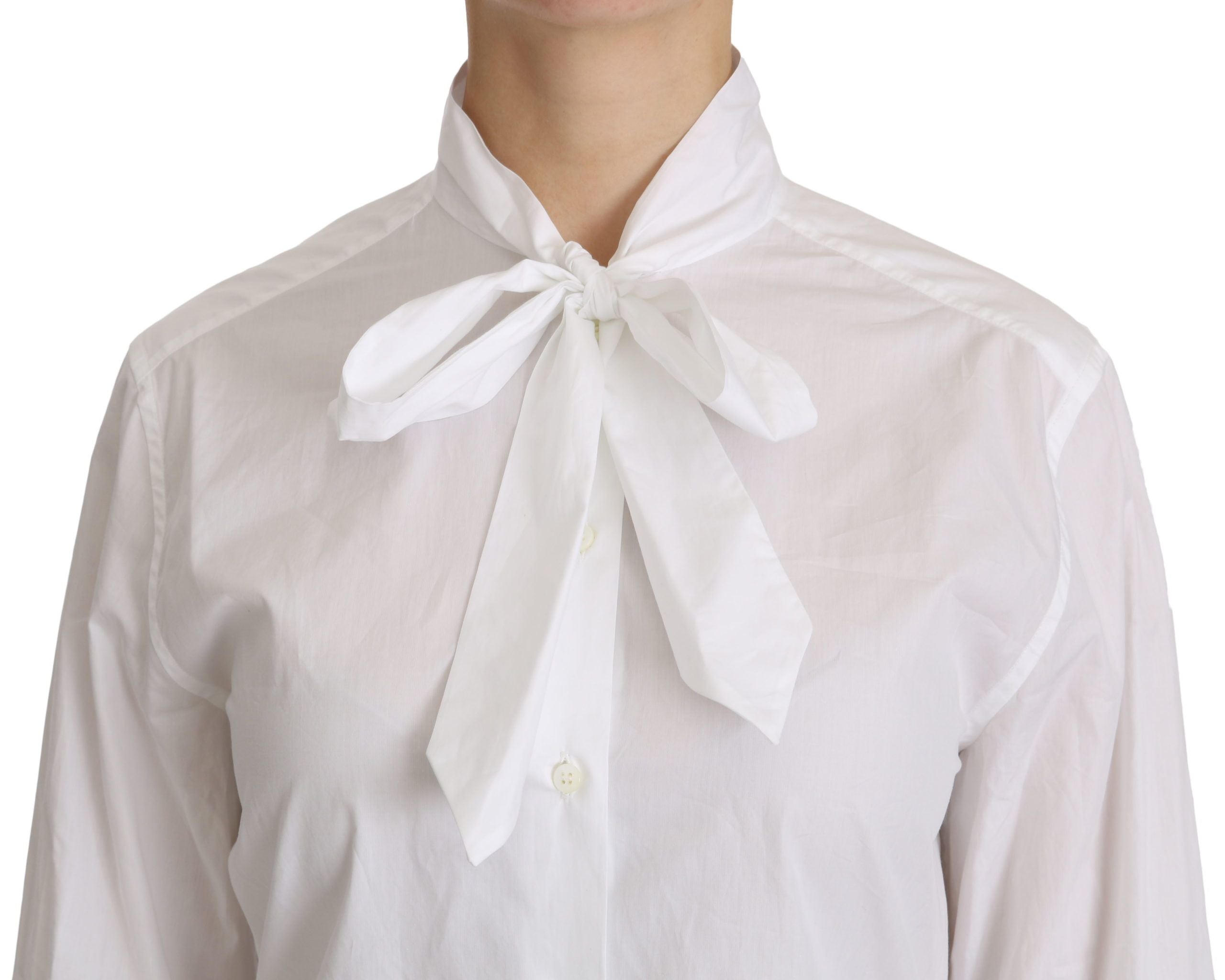 Dolce &amp; Gabbana white long-sleeved polo shirt with turtleneck