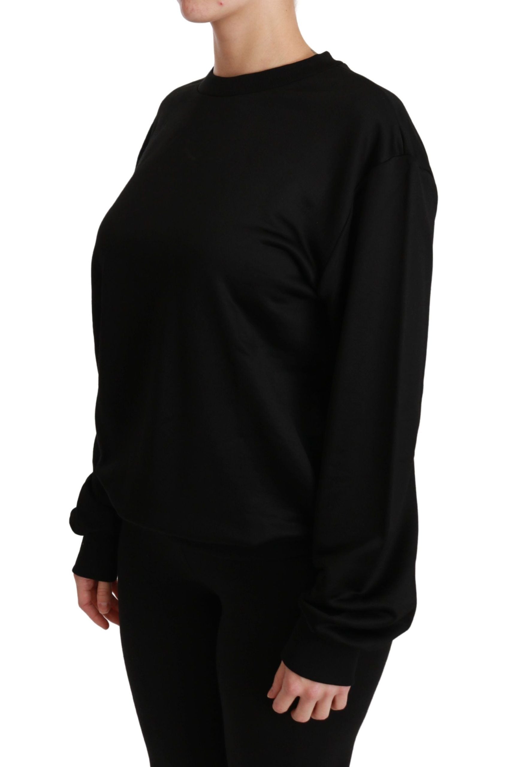 Dolce &amp; Gabbana Black cotton round-neck sweater
