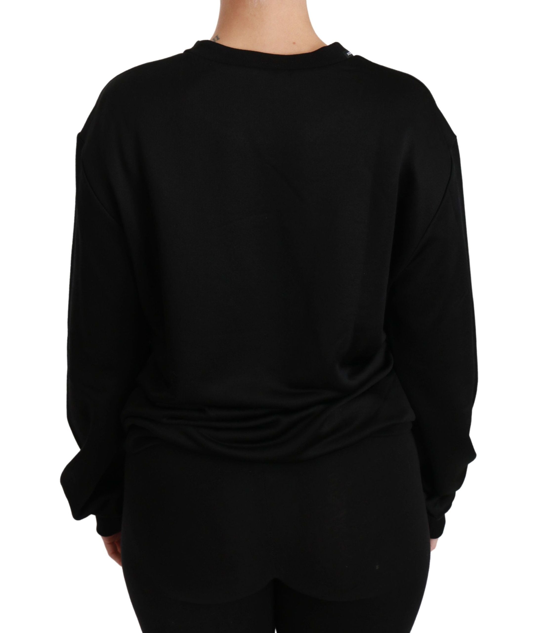 Dolce &amp; Gabbana Black cotton round-neck sweater