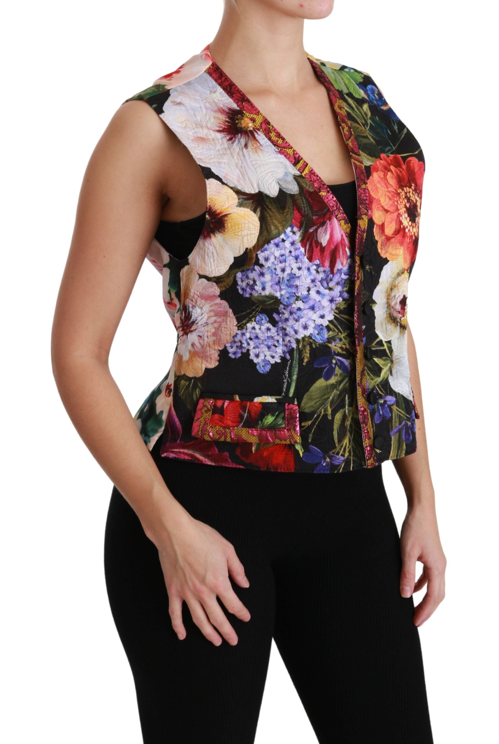 Dolce &amp; Gabbana Multicolor Floral Sleeveless Vest Top