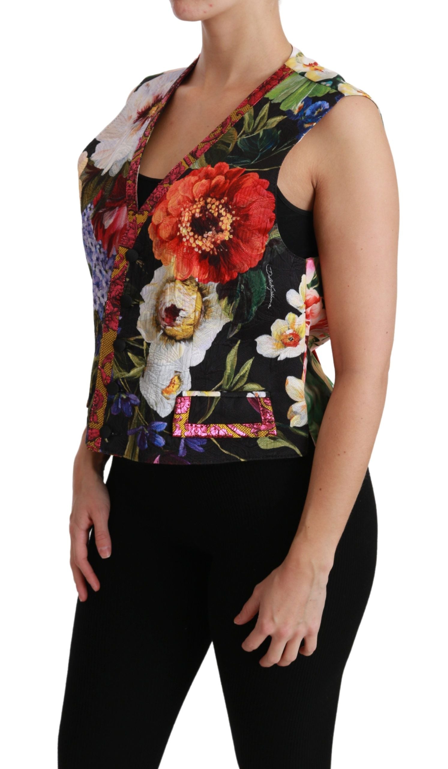Dolce &amp; Gabbana Multicolor Floral Sleeveless Vest Top