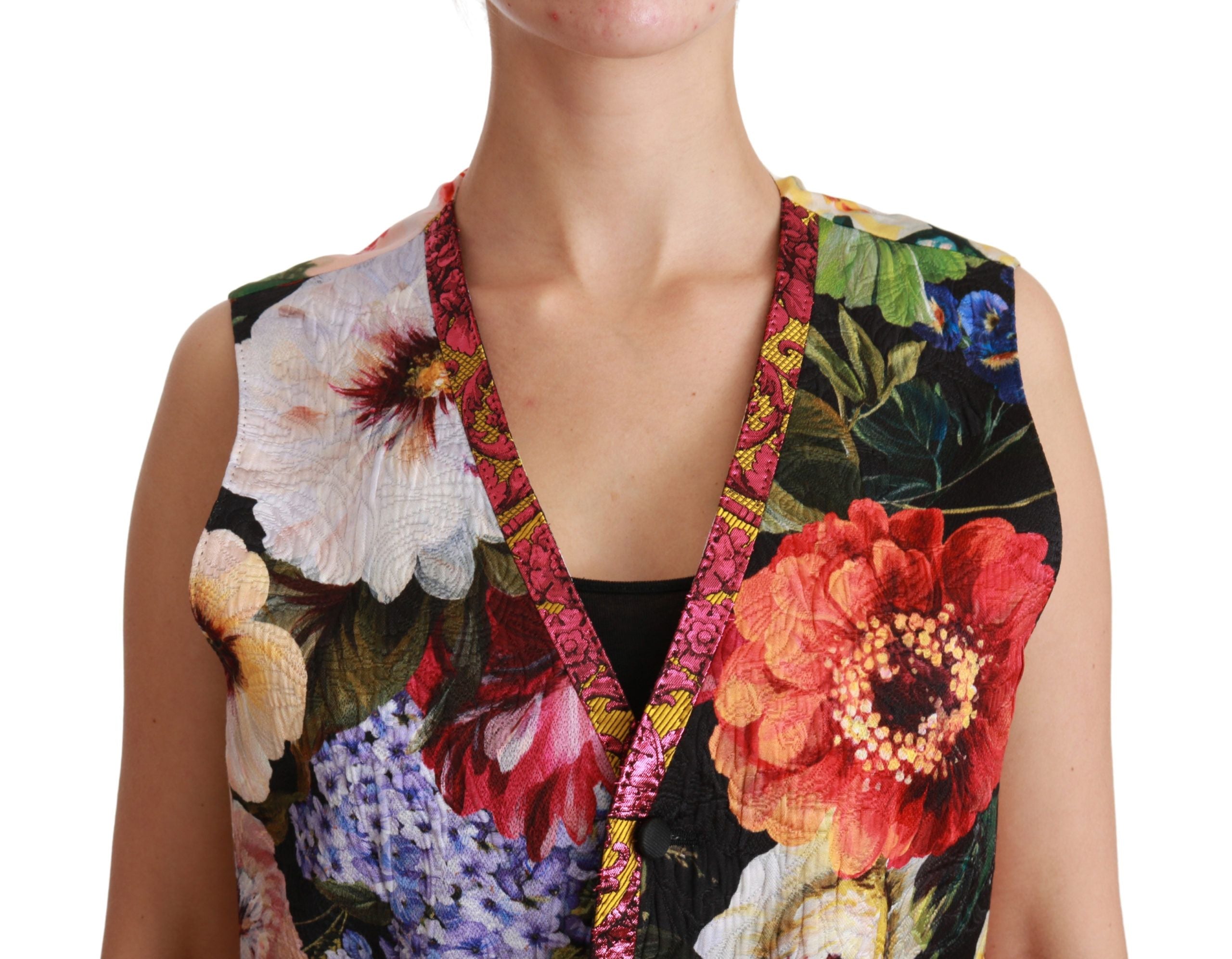 Dolce &amp; Gabbana Multicolor Floral Sleeveless Vest Top
