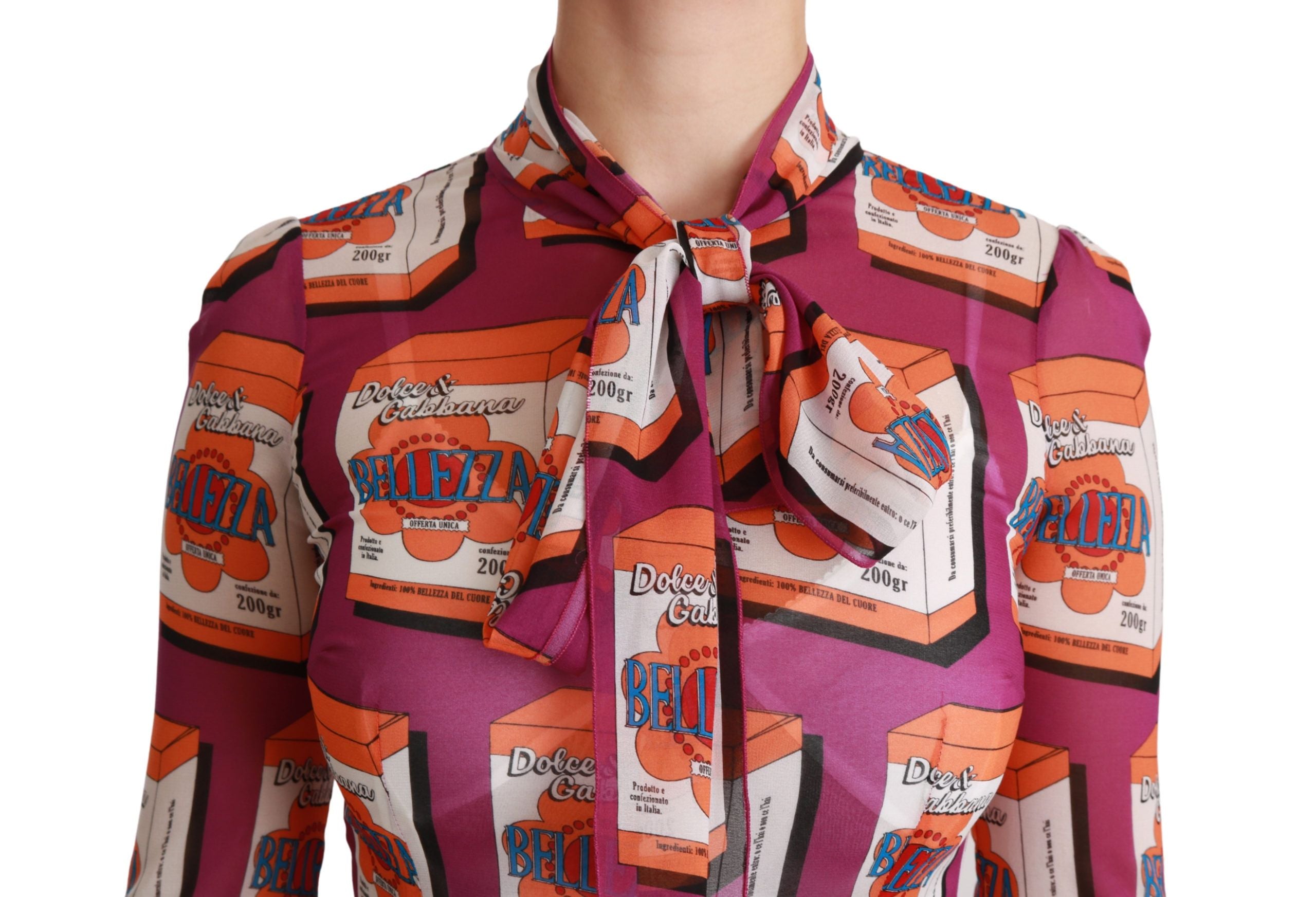 Dolce & Gabbana Lila Seide Bellezza A-Linien Kleid