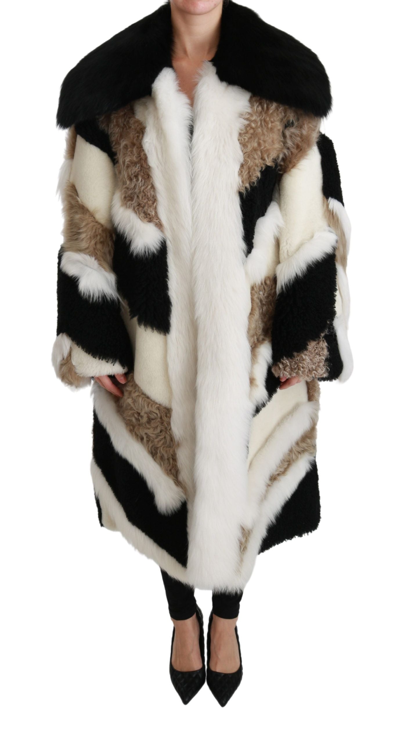 Dolce &amp; Gabbana sheepskin shearling cape jacket coat