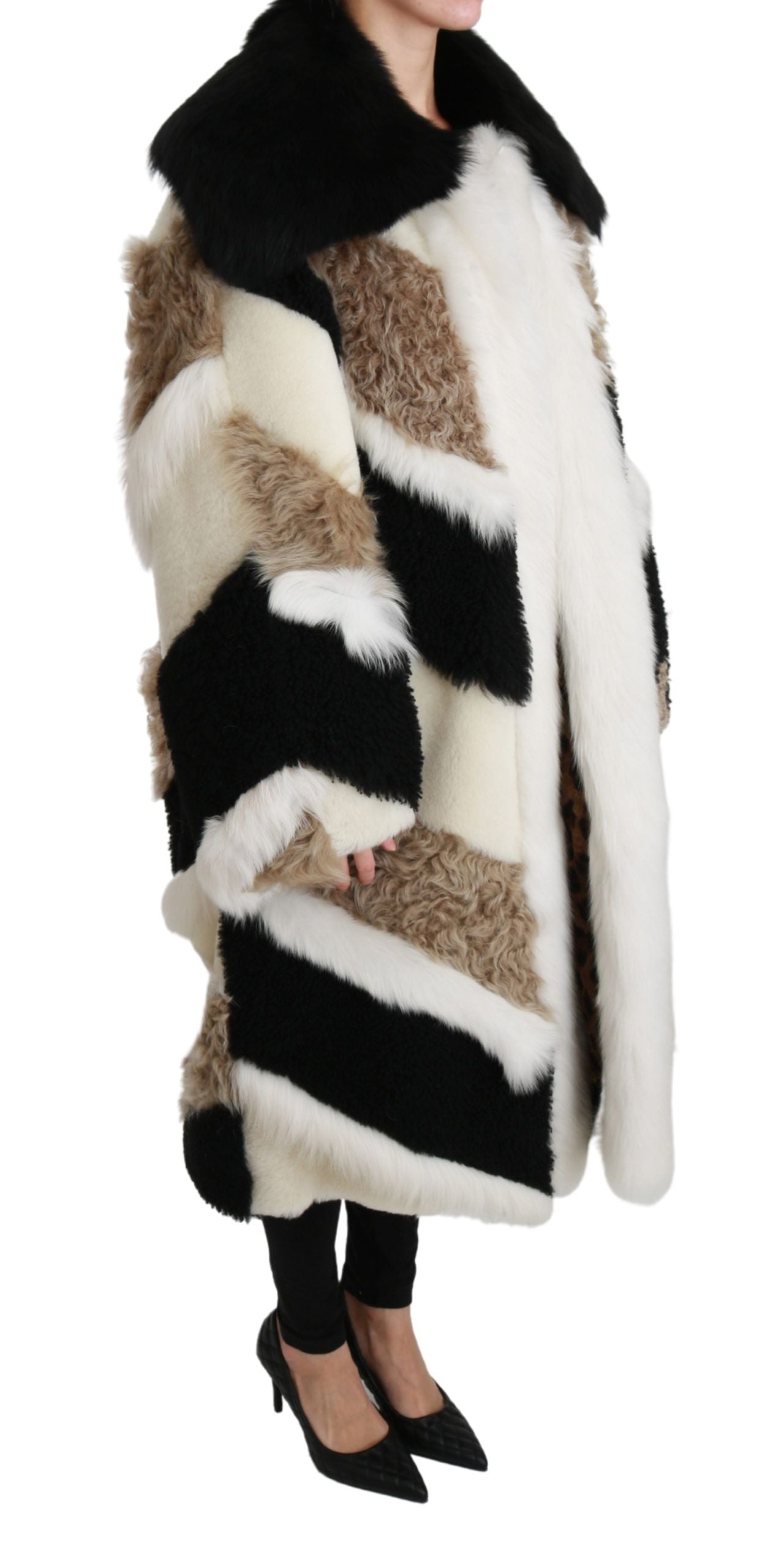 Dolce &amp; Gabbana sheepskin shearling cape jacket coat