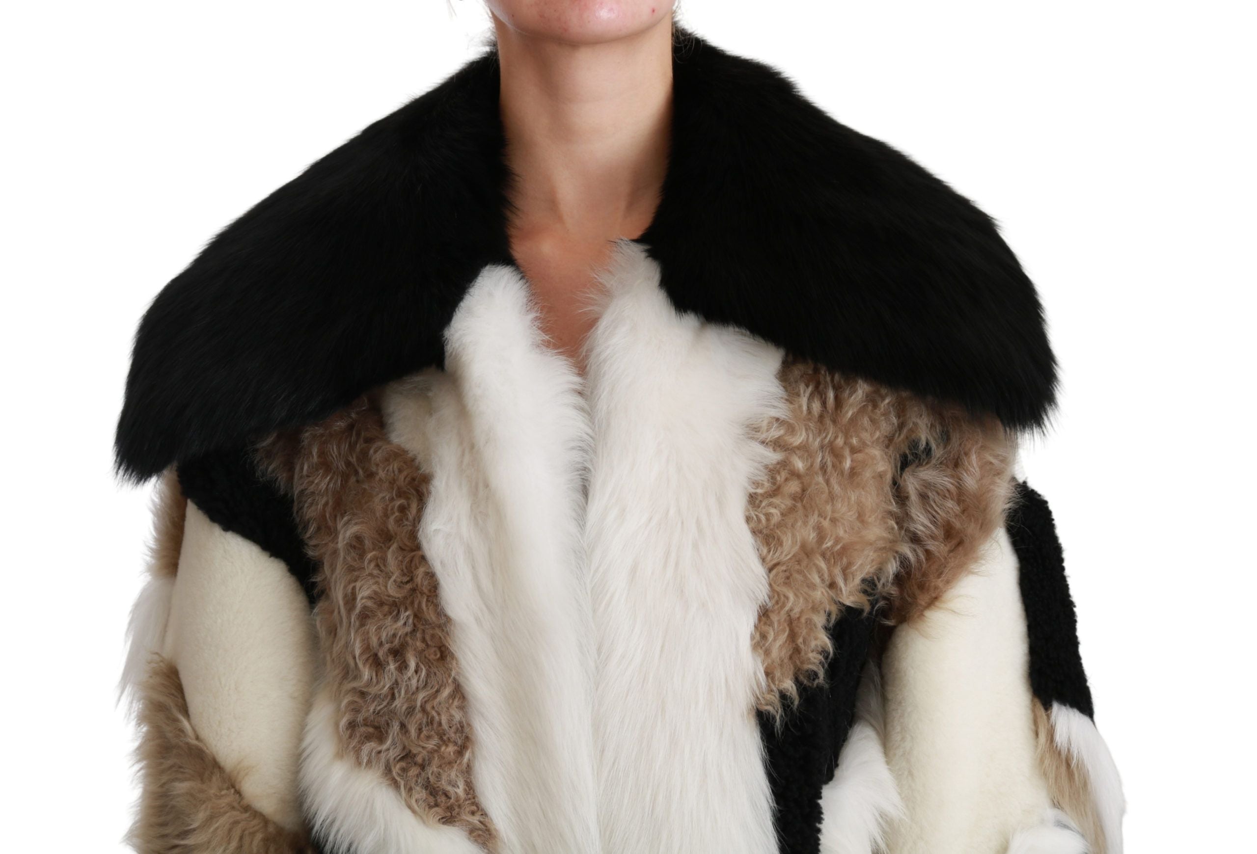 Dolce &amp; Gabbana sheepskin shearling cape jacket coat