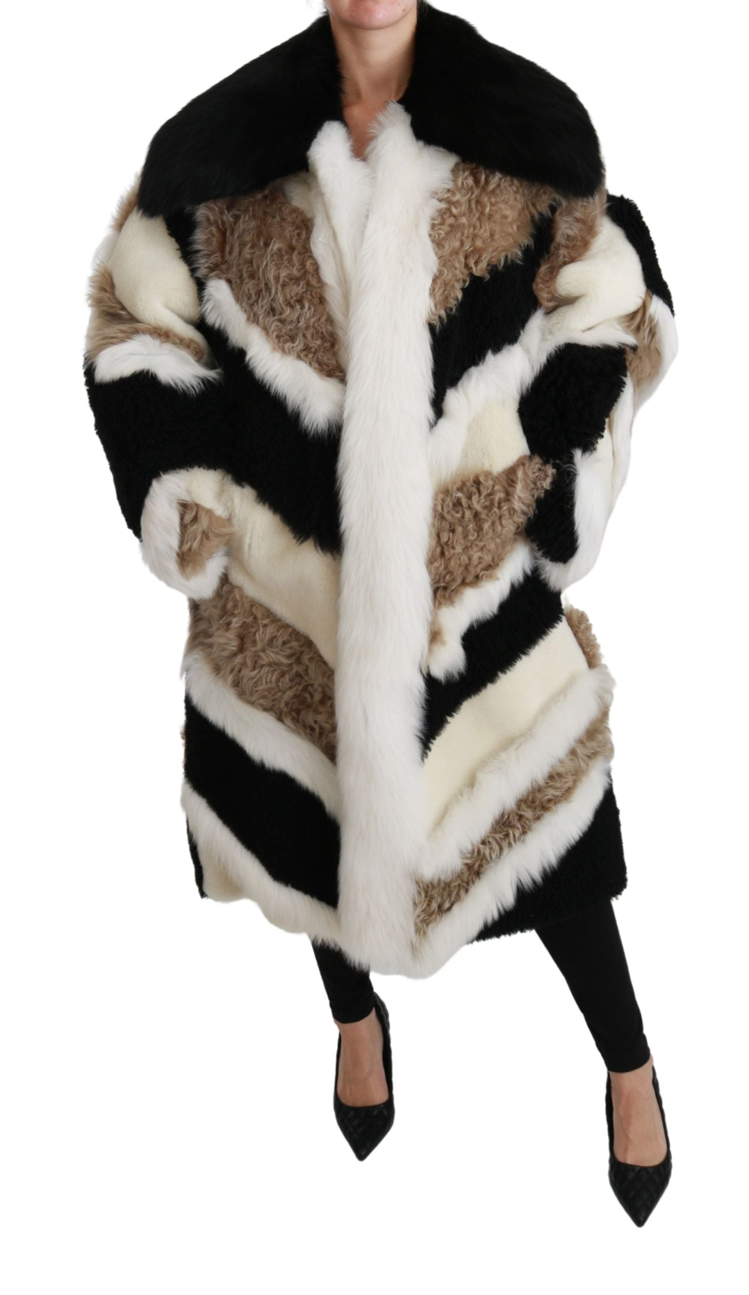 Dolce &amp; Gabbana sheepskin shearling cape jacket coat