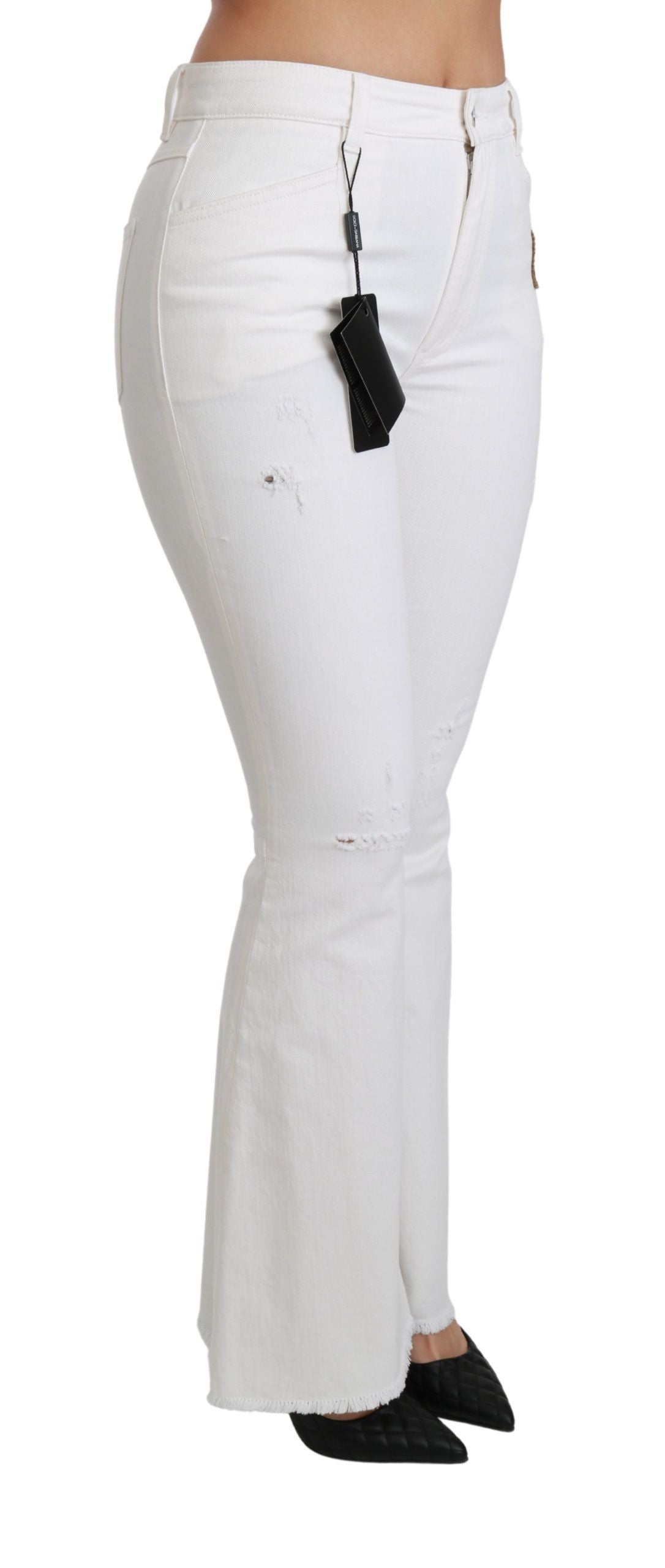 Dolce &amp; Gabbana white heart-print stretch cotton trousers