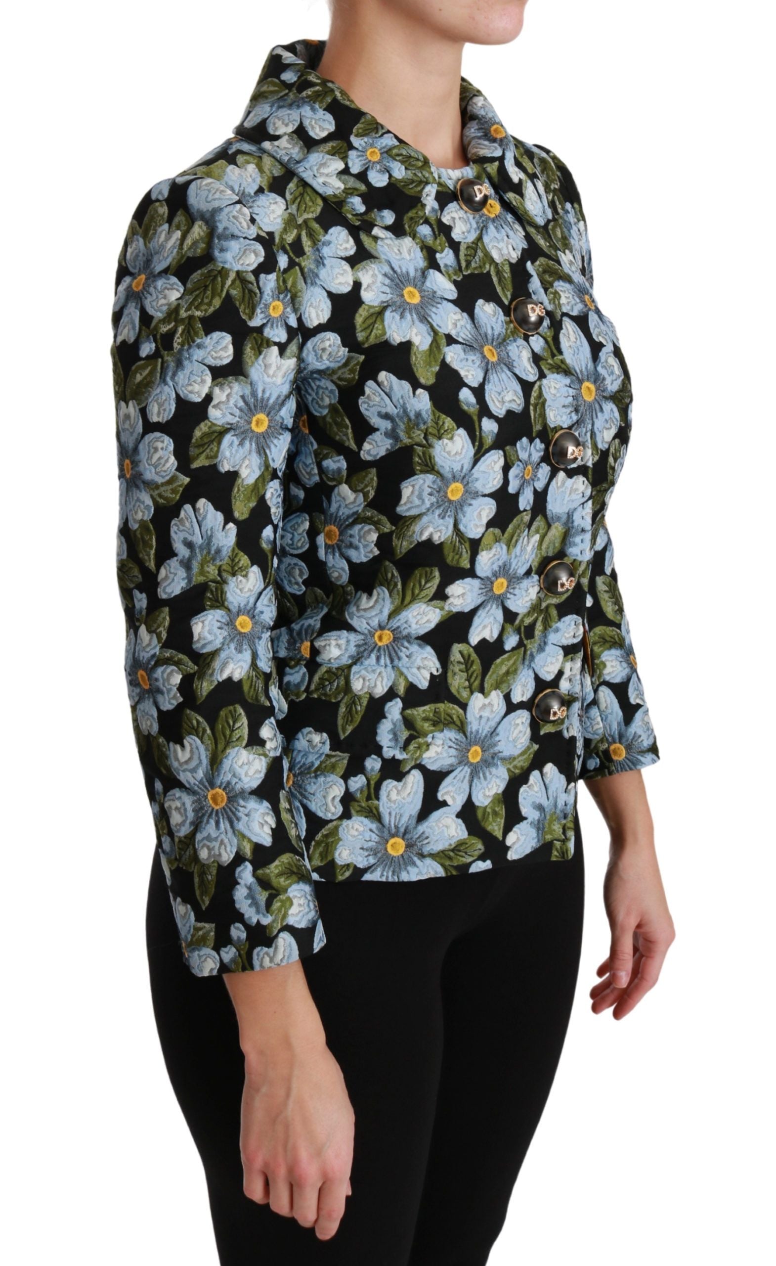 Dolce &amp; Gabbana Zarif çiçekli brokar blazer ceket ceket