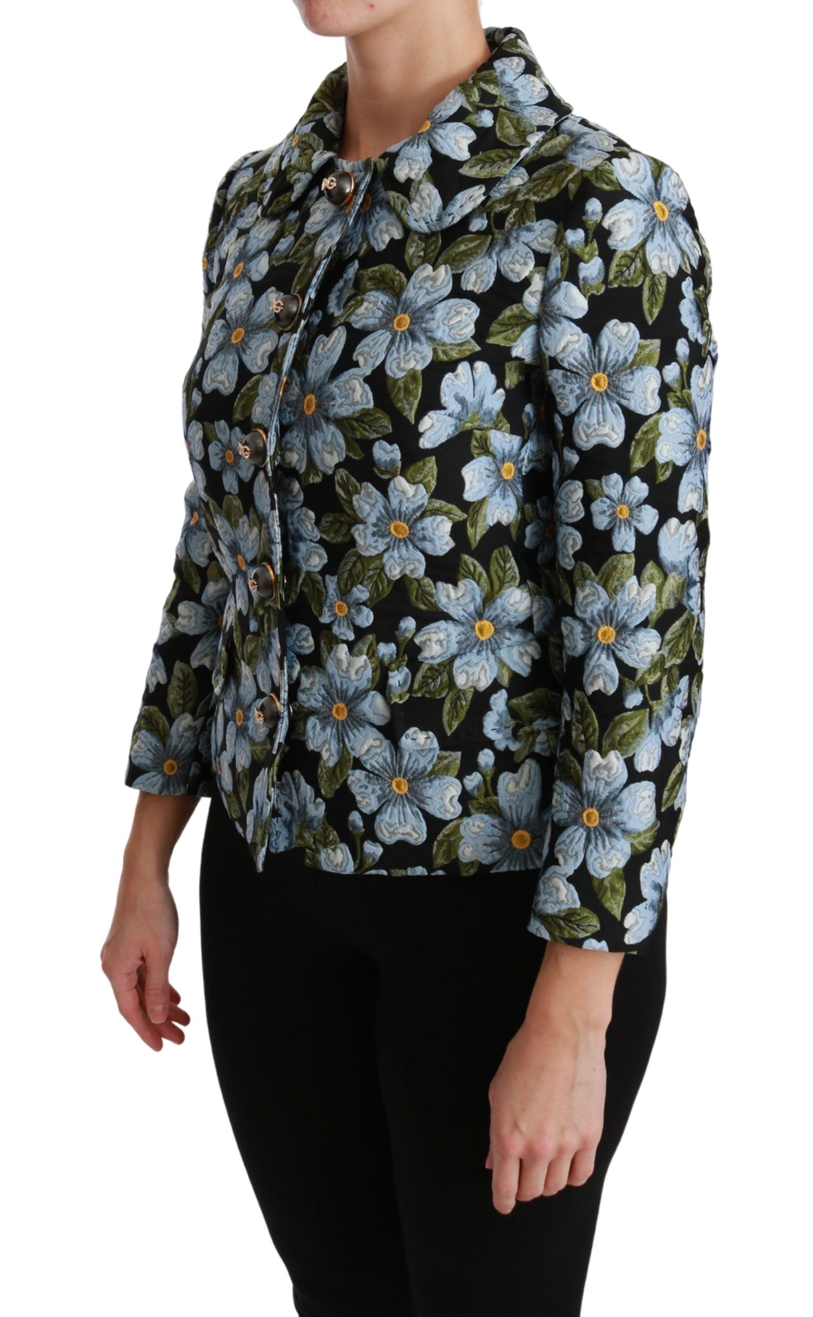 Dolce &amp; Gabbana Zarif çiçekli brokar blazer ceket ceket