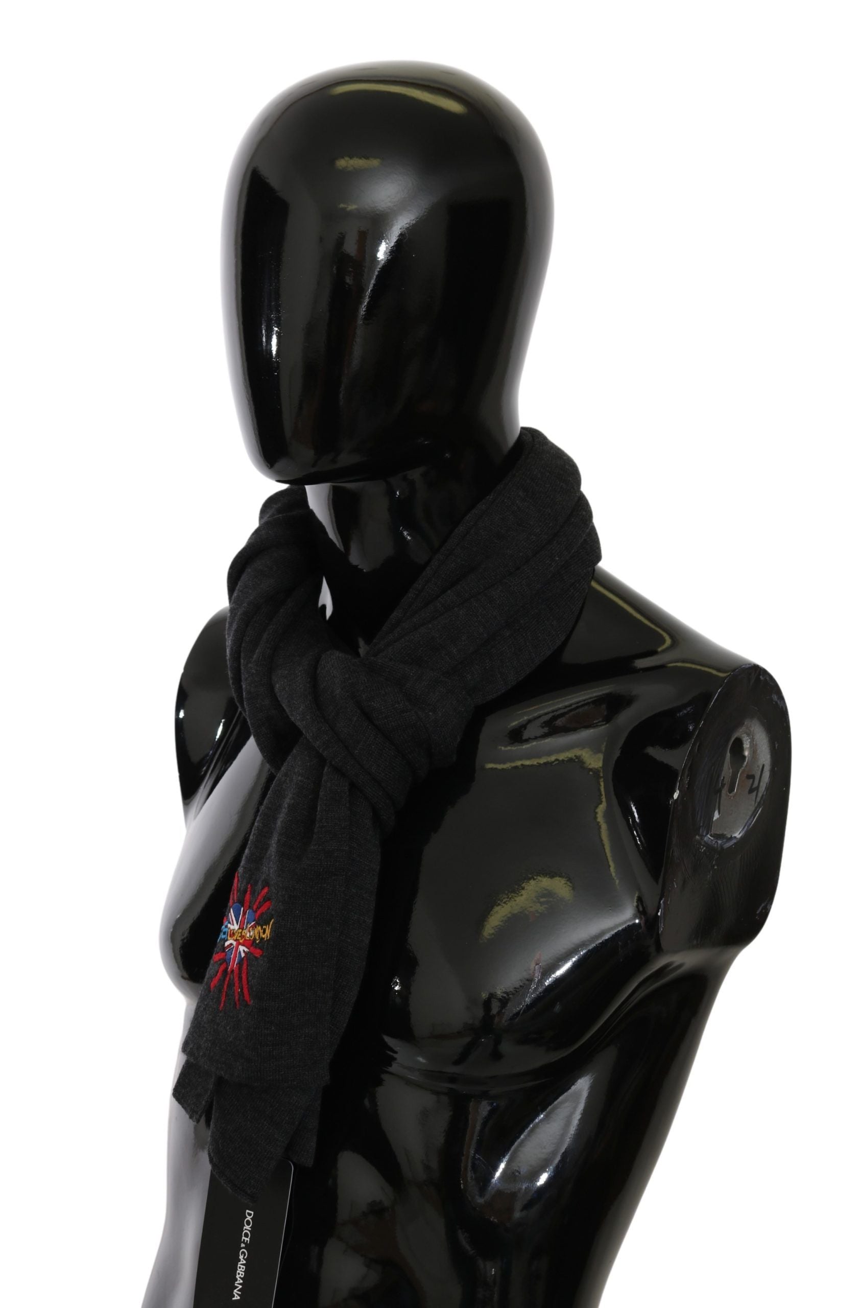 Dolce & Gabbana Grauer #DGLovesLondon Wool Wrap Wollschal