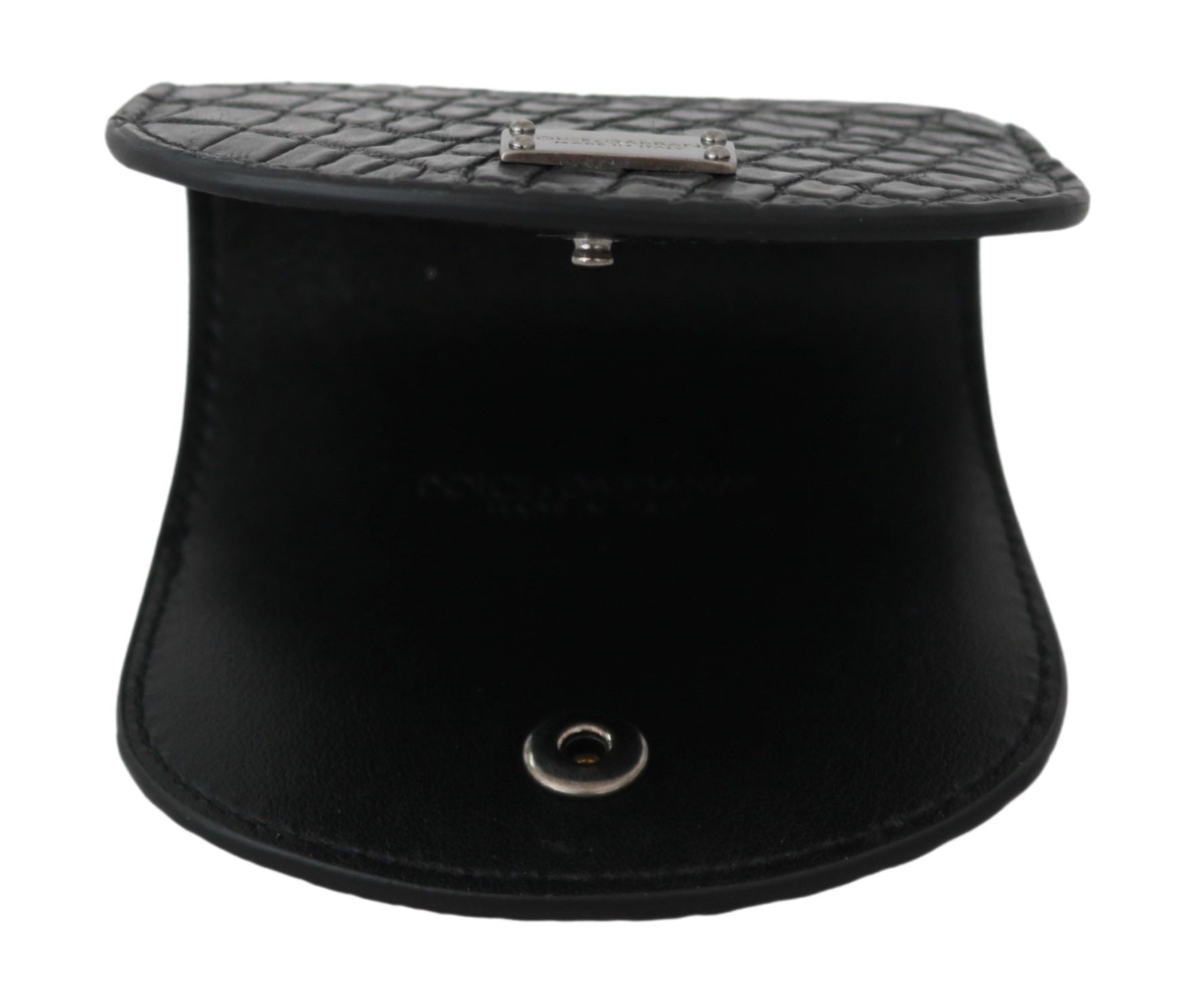 Dolce &amp; Gabbana Black Exotic Skin Pocket Condom Case Holder 