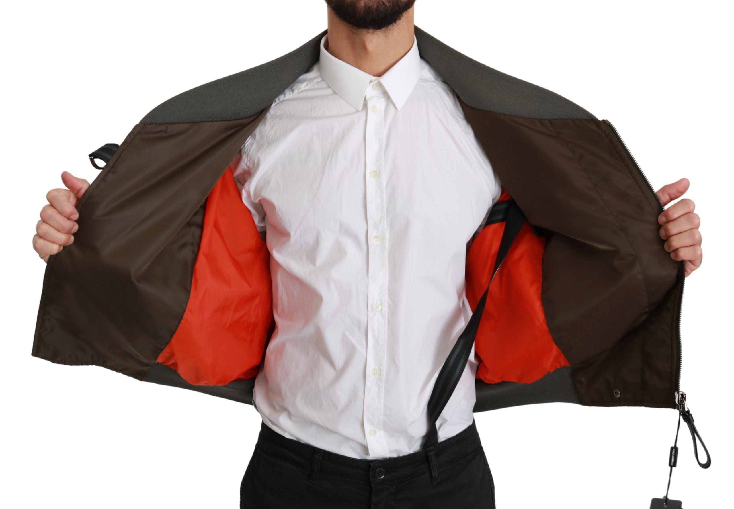 Dolce &amp; Gabbana Brown Pearl Crown Skull Logo Jacket