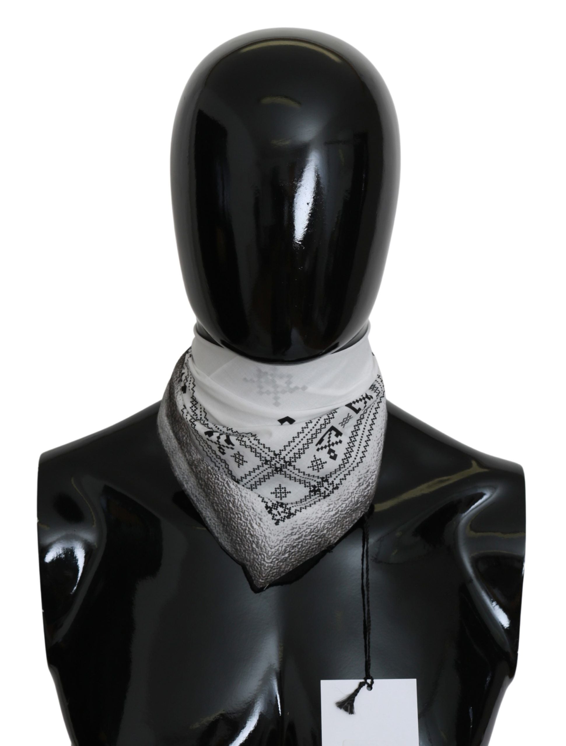 Costume National Weißes bedrucktes Bandana-Schal aus Baumwolle