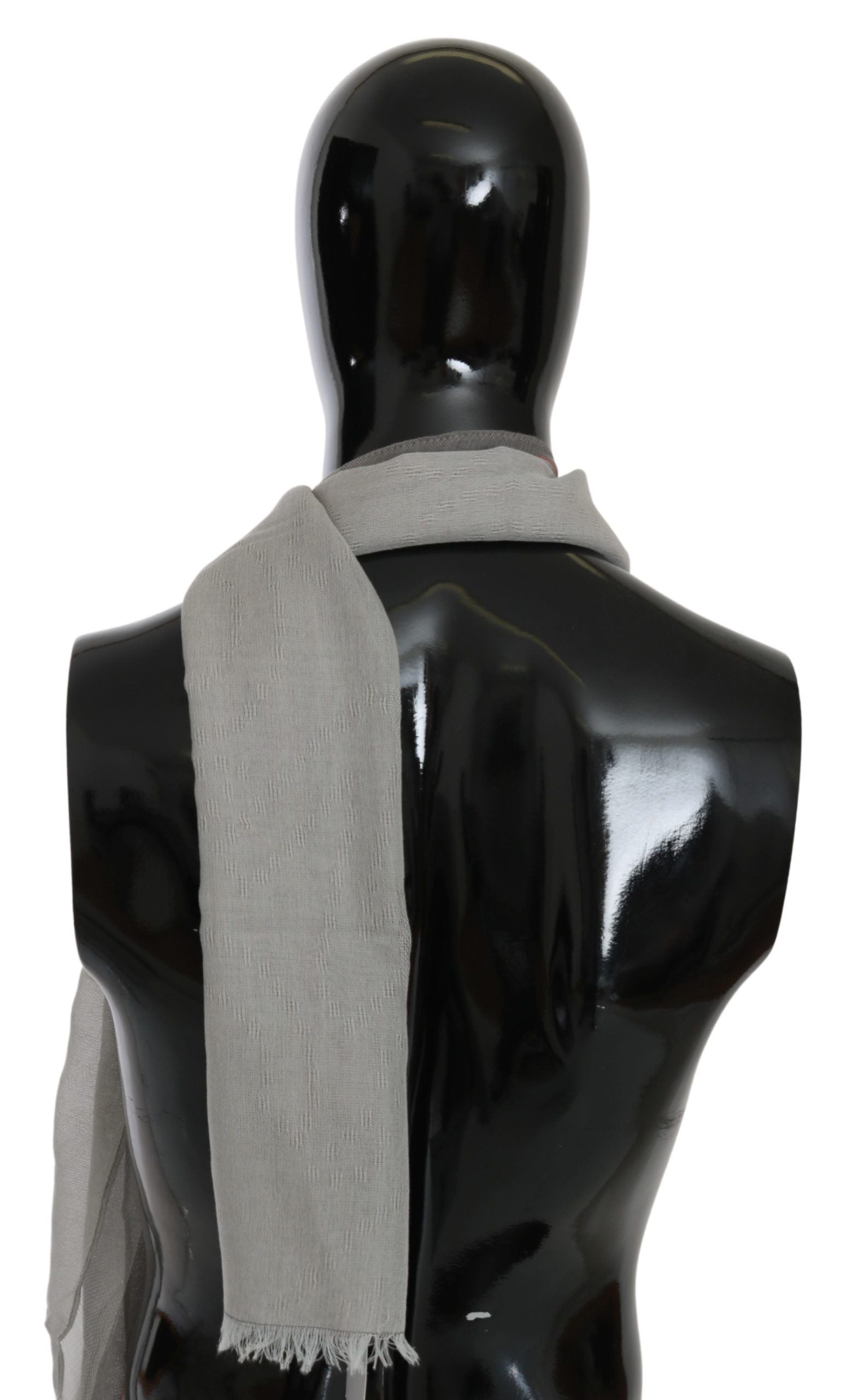Costume National Grauer Fransenhalsschal aus Baumwolle