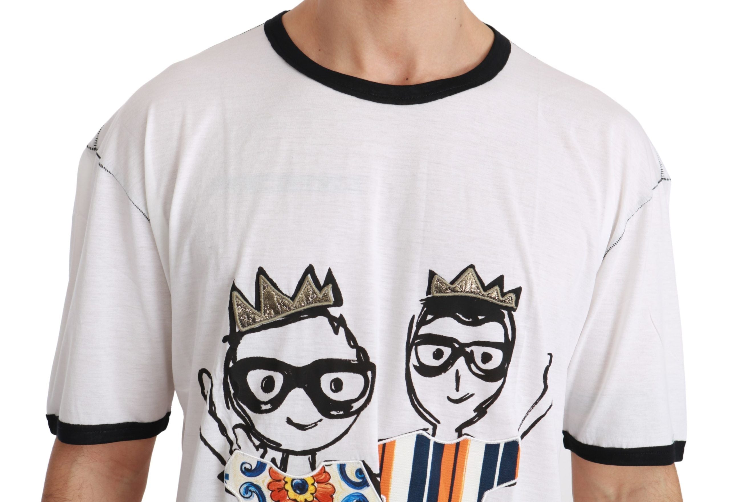 Dolce &amp; Gabbana Men's White Print #dgfamily Cotton T-Shirt 