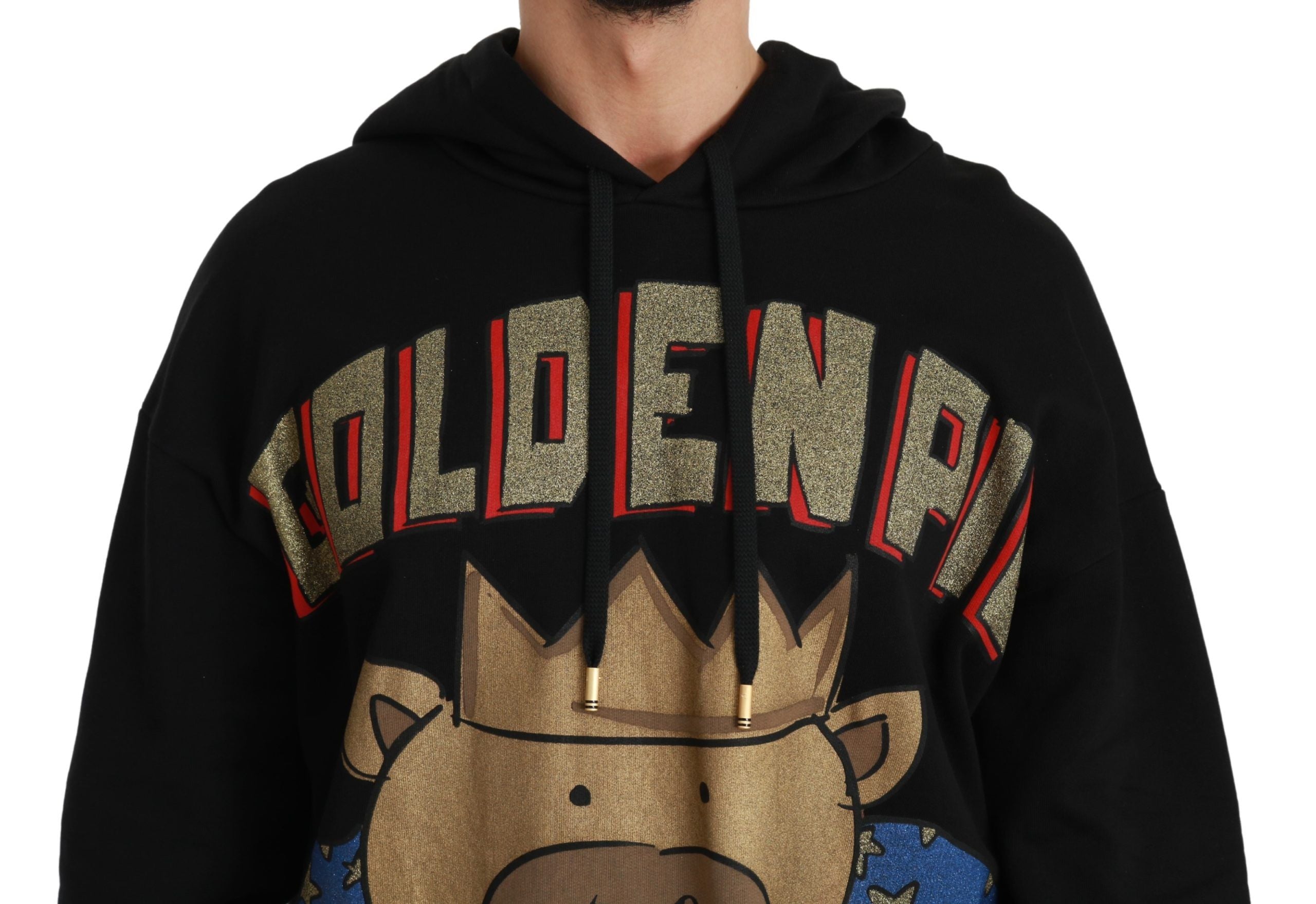 Dolce &amp; Gabbana Black sweater Pig of the Year with hood