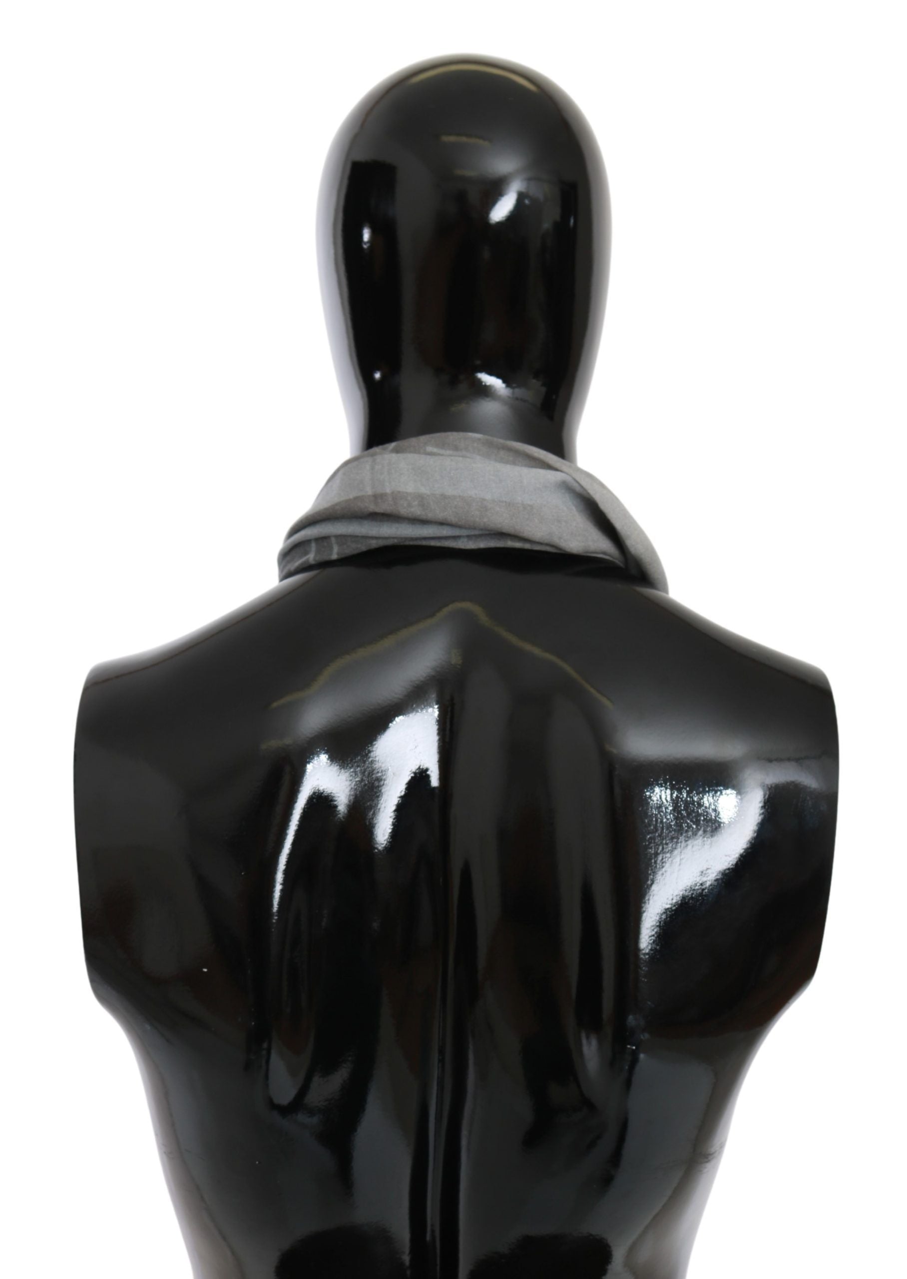 GF Ferre Grauer Woll-Viskose Foulard gemusterter Markenschal