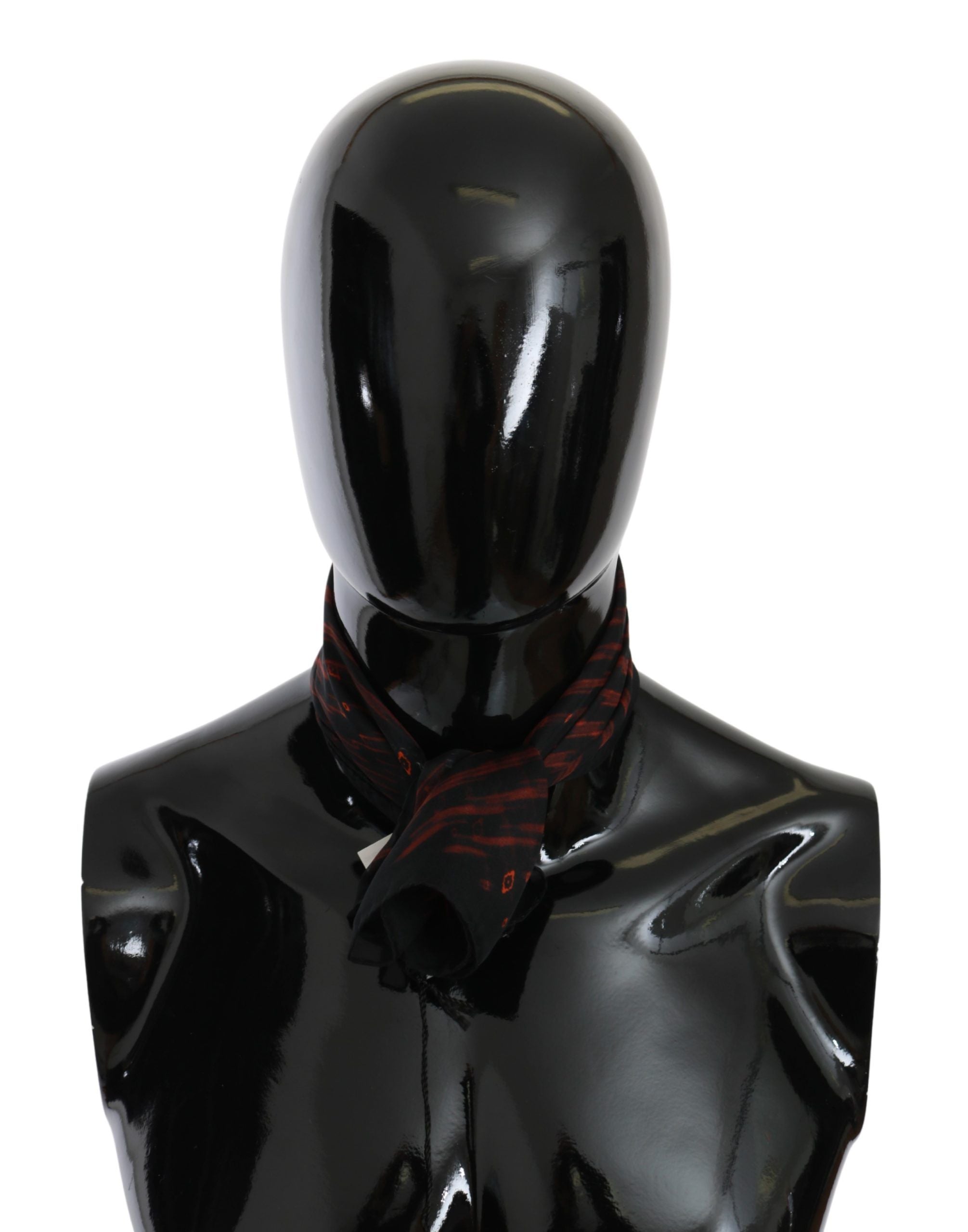 Costume National Schwarz Orange 100% Seide Markenschal