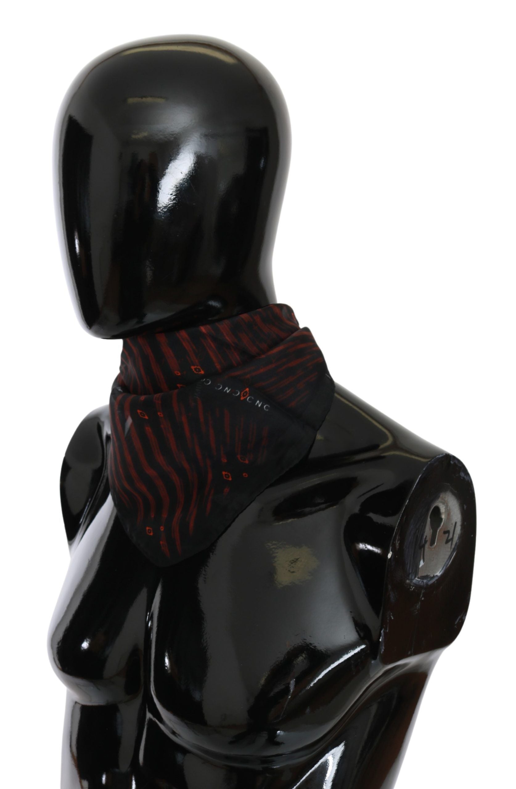 Costume National Schwarz Orange 100% Seide Markenschal